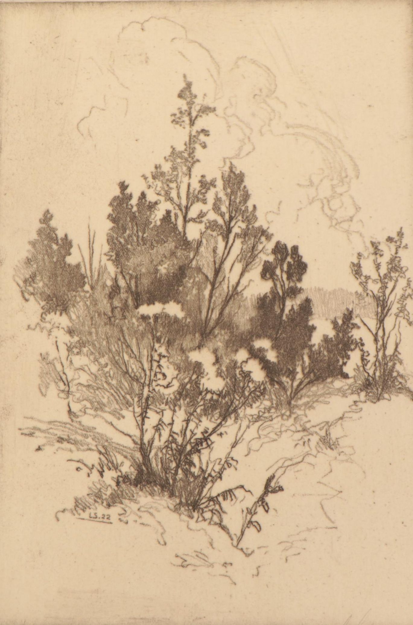 Lee Sturges Etchings Including "The Cornfield - Kentucky Farm," 1920