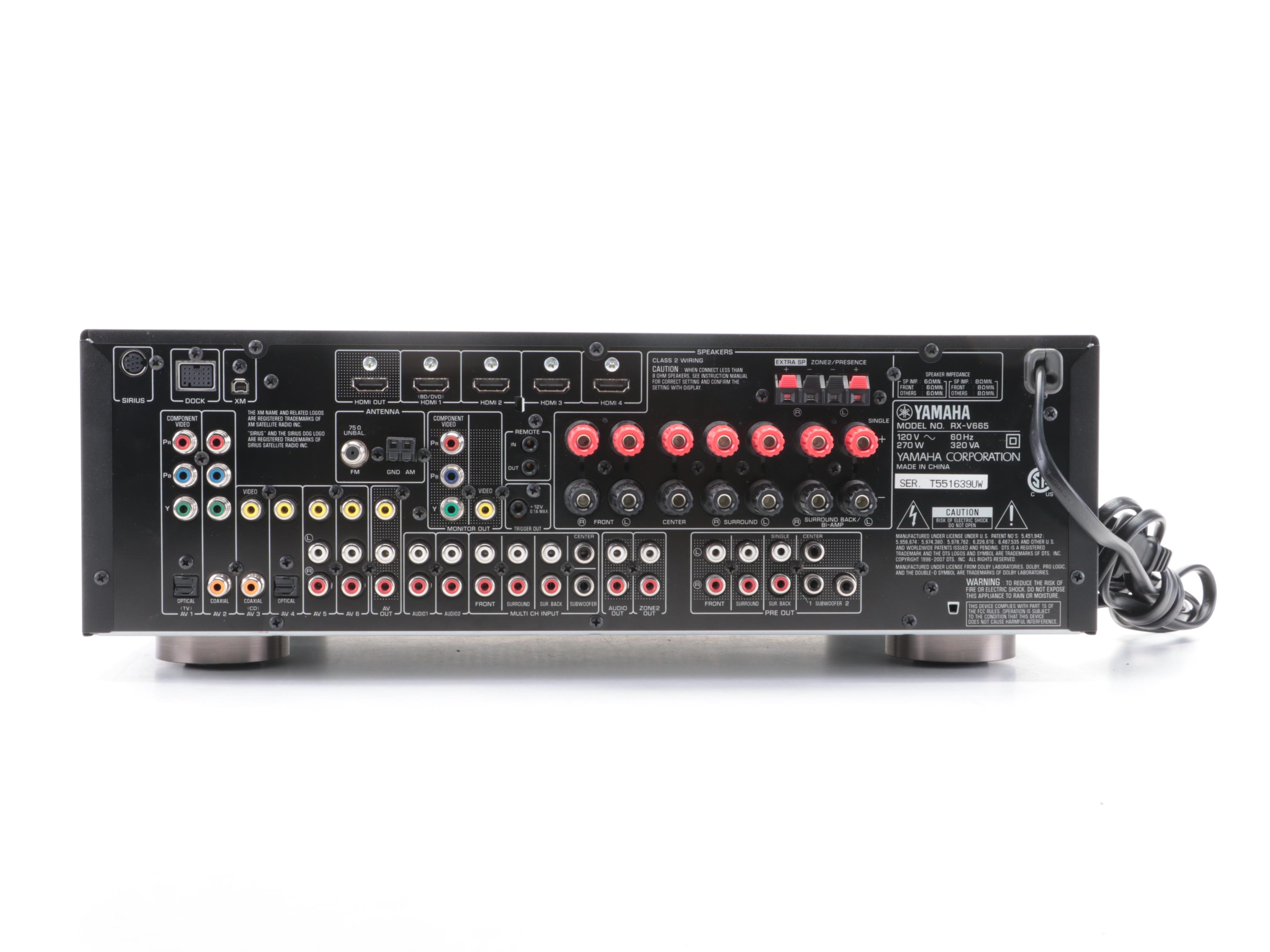 Yamaha Sound AV Receiver with Panasonic CD/DVD Player and Bose Center Speaker