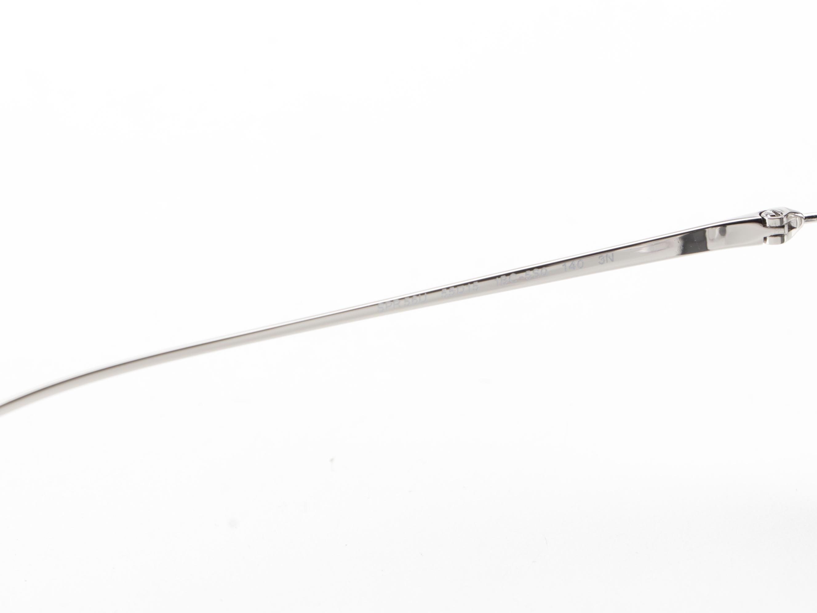 Prada SPR56U Silver Metal Aviator Sunglasses with Box and Case