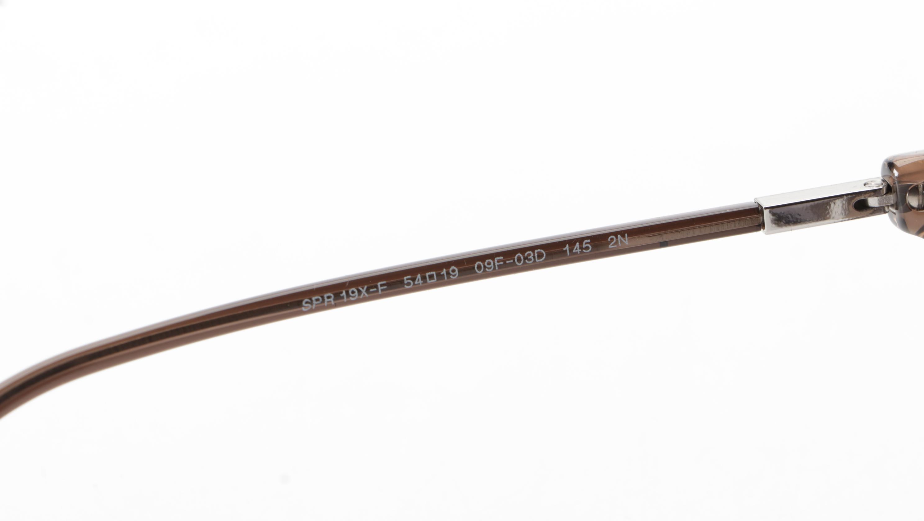 Prada SPR19X-F Translucent Brown Rectangular Sunglasses with Case and Box