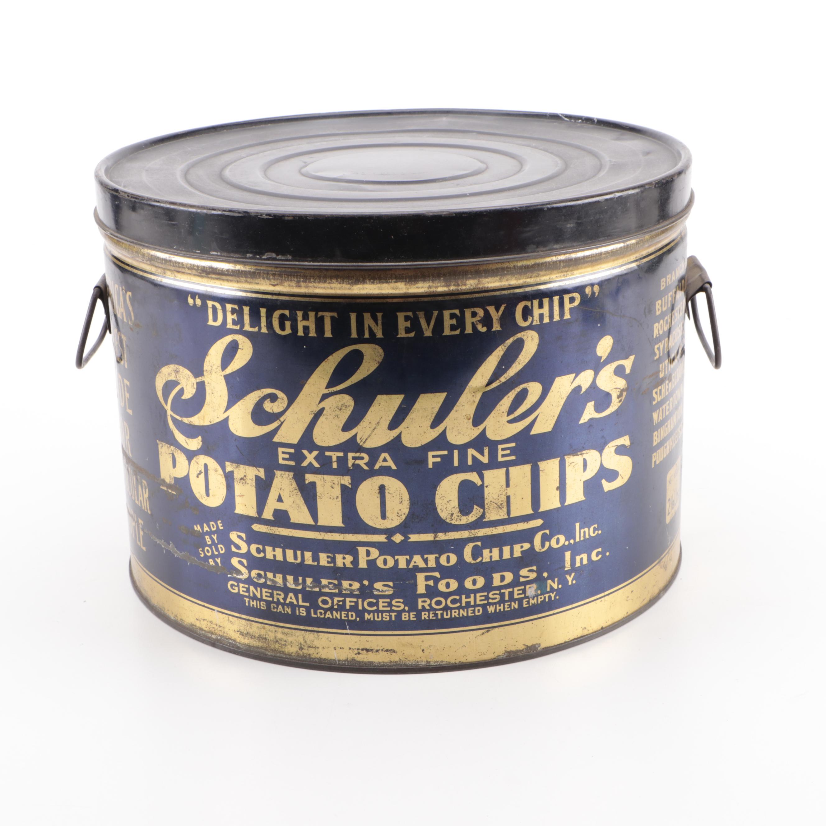 Schuler's Potato Chips with Keystone Pretzel Metal Food Canisters