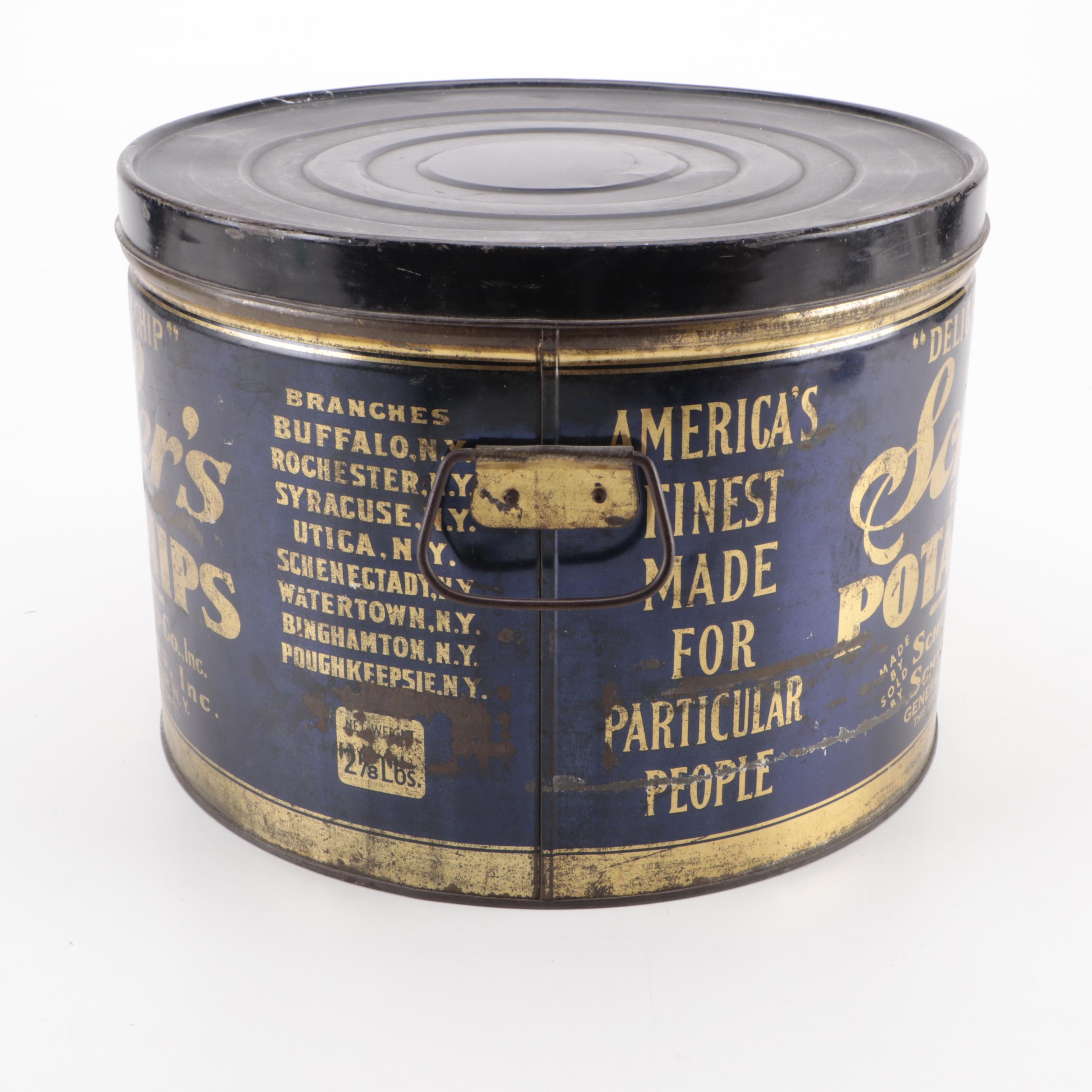 Schuler's Potato Chips with Keystone Pretzel Metal Food Canisters