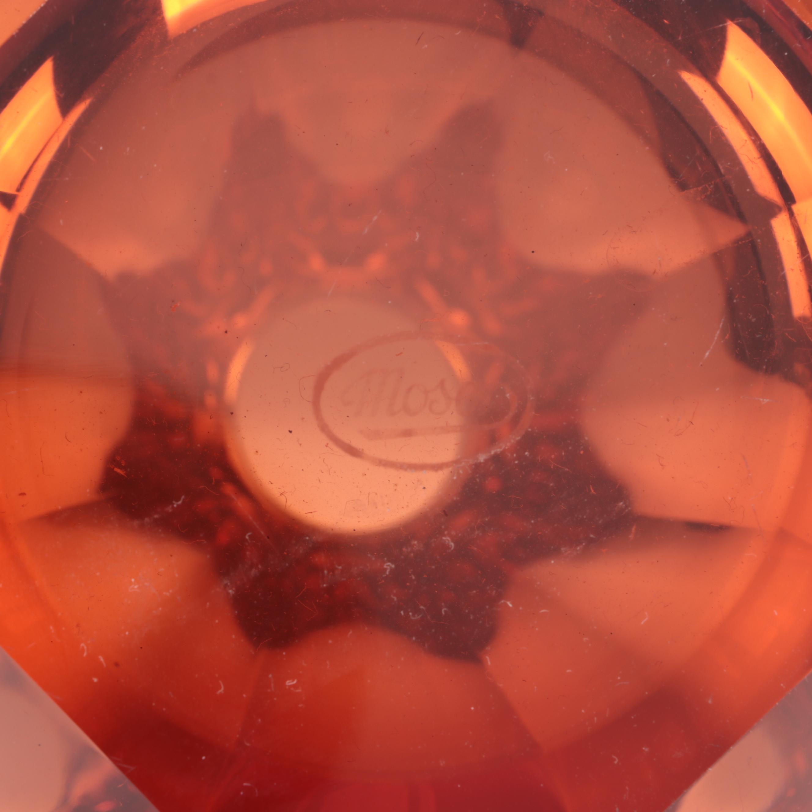 Moser Faceted Cut and Polished Rosalin Glass Vase