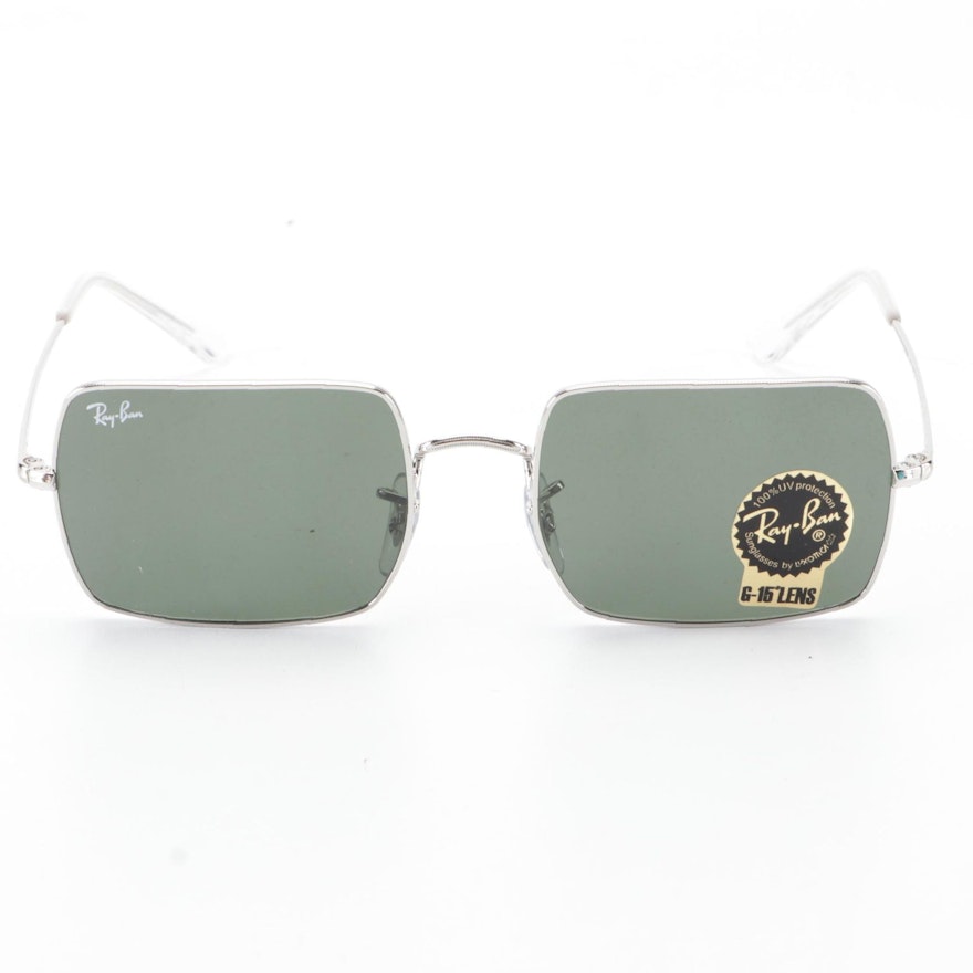 Ray-Ban RB1969 Metal Frame Rectangular Sunglasses with Box and Case