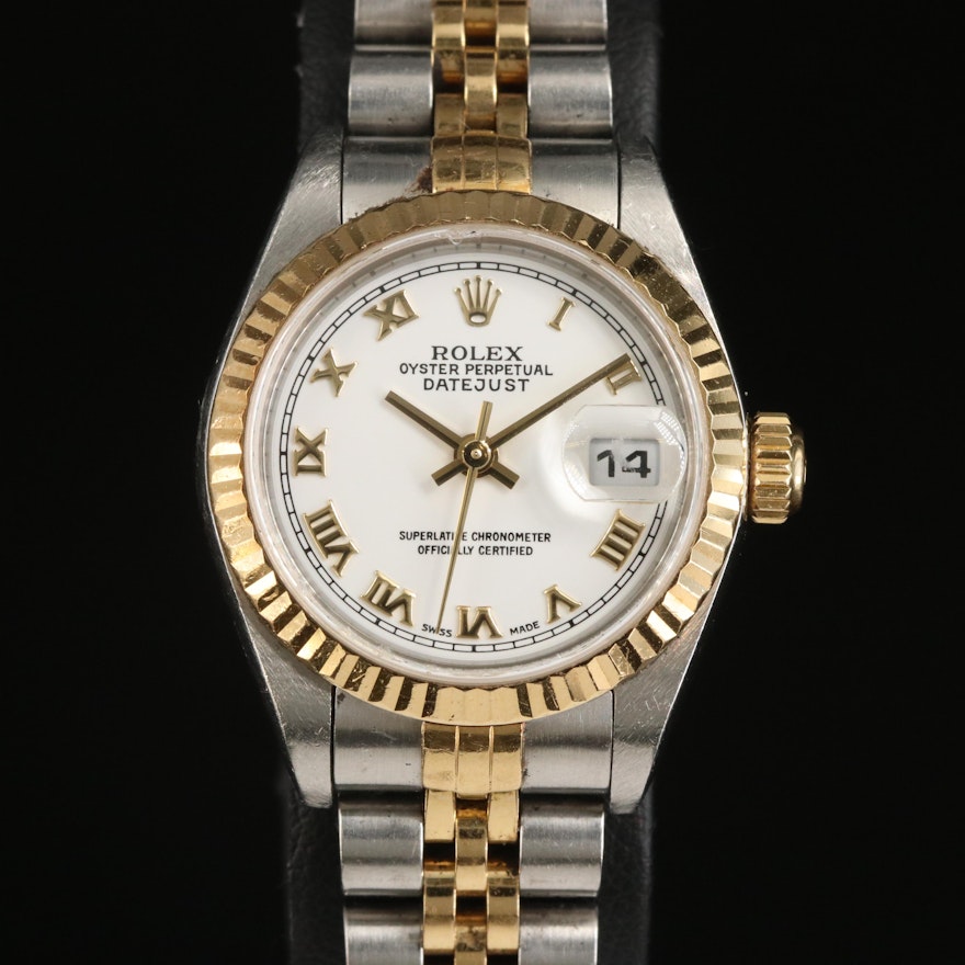 2001 Rolex Oyster Perpetual Datejust 18K and Stainless Steel Wristwatch