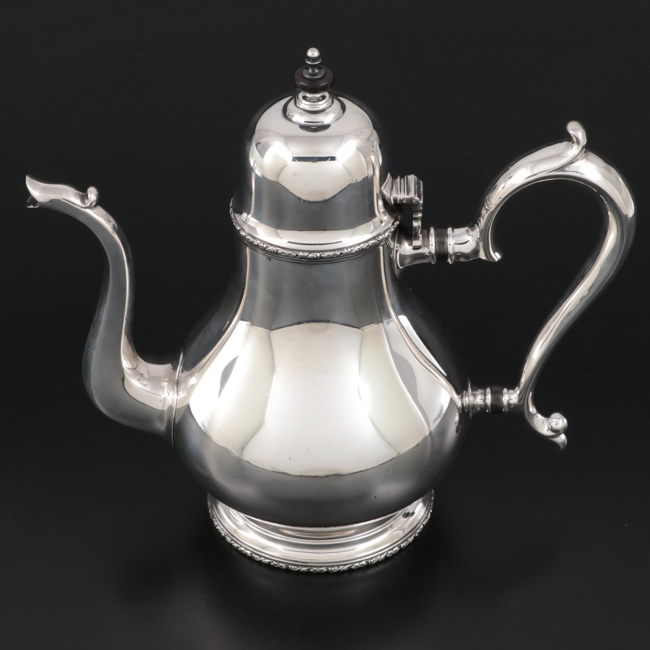 Rogers, Lunt & Bowlen "William & Mary" Sterling Silver Coffee Set, circa 1920