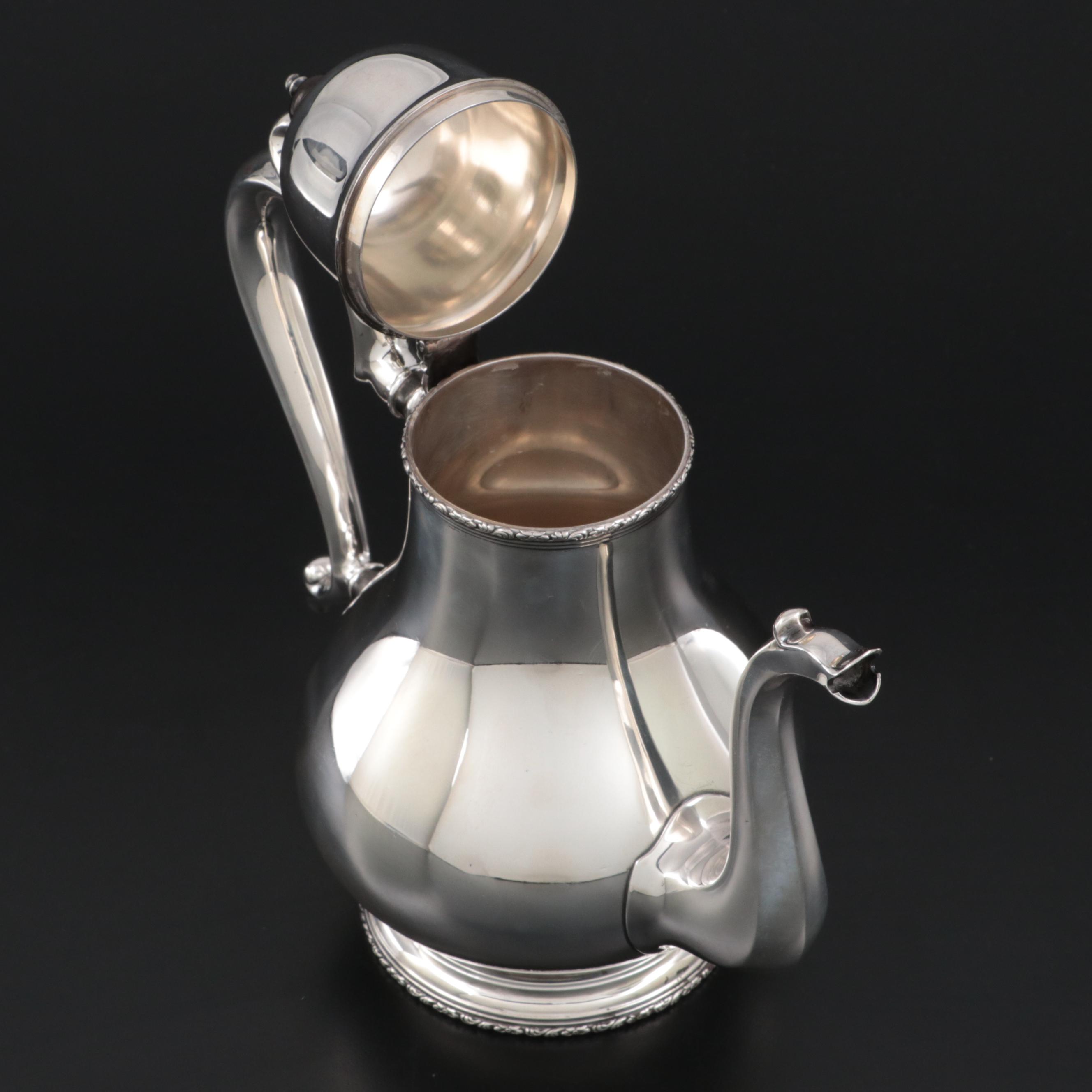 Rogers, Lunt & Bowlen "William & Mary" Sterling Silver Coffee Set, circa 1920