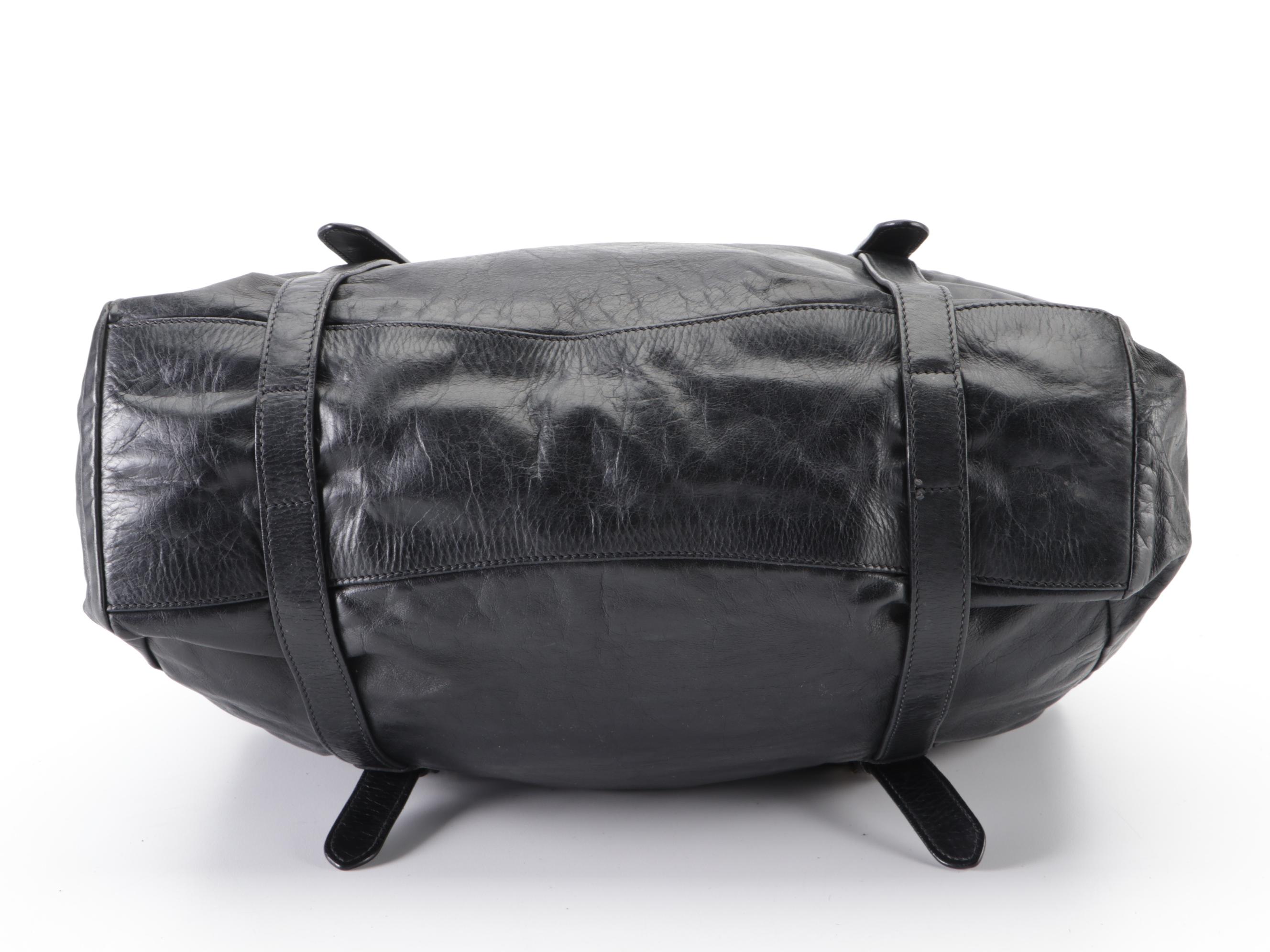 Prada New Look Belt Strap Frame Bag in Black Leather