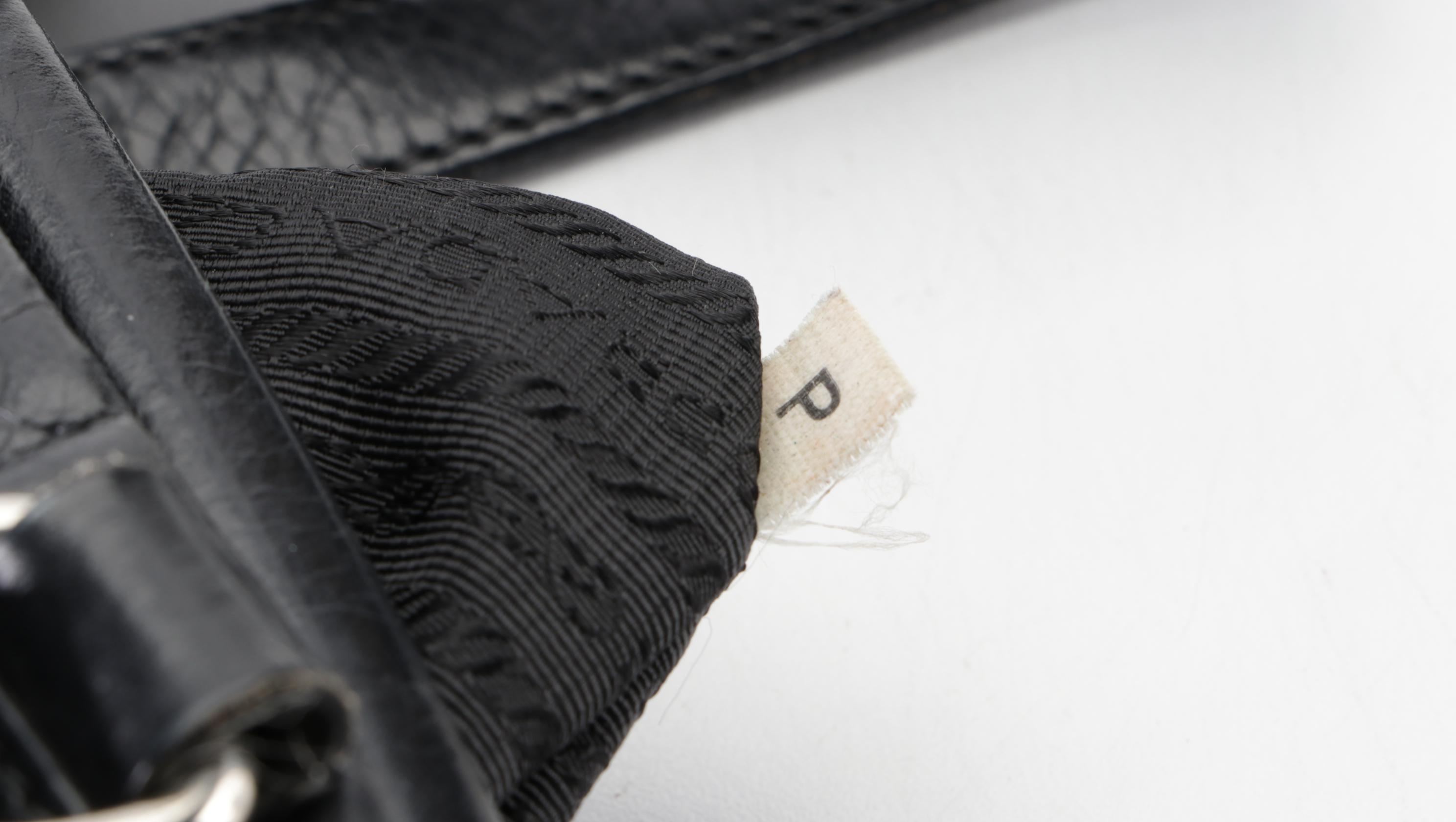 Prada New Look Belt Strap Frame Bag in Black Leather