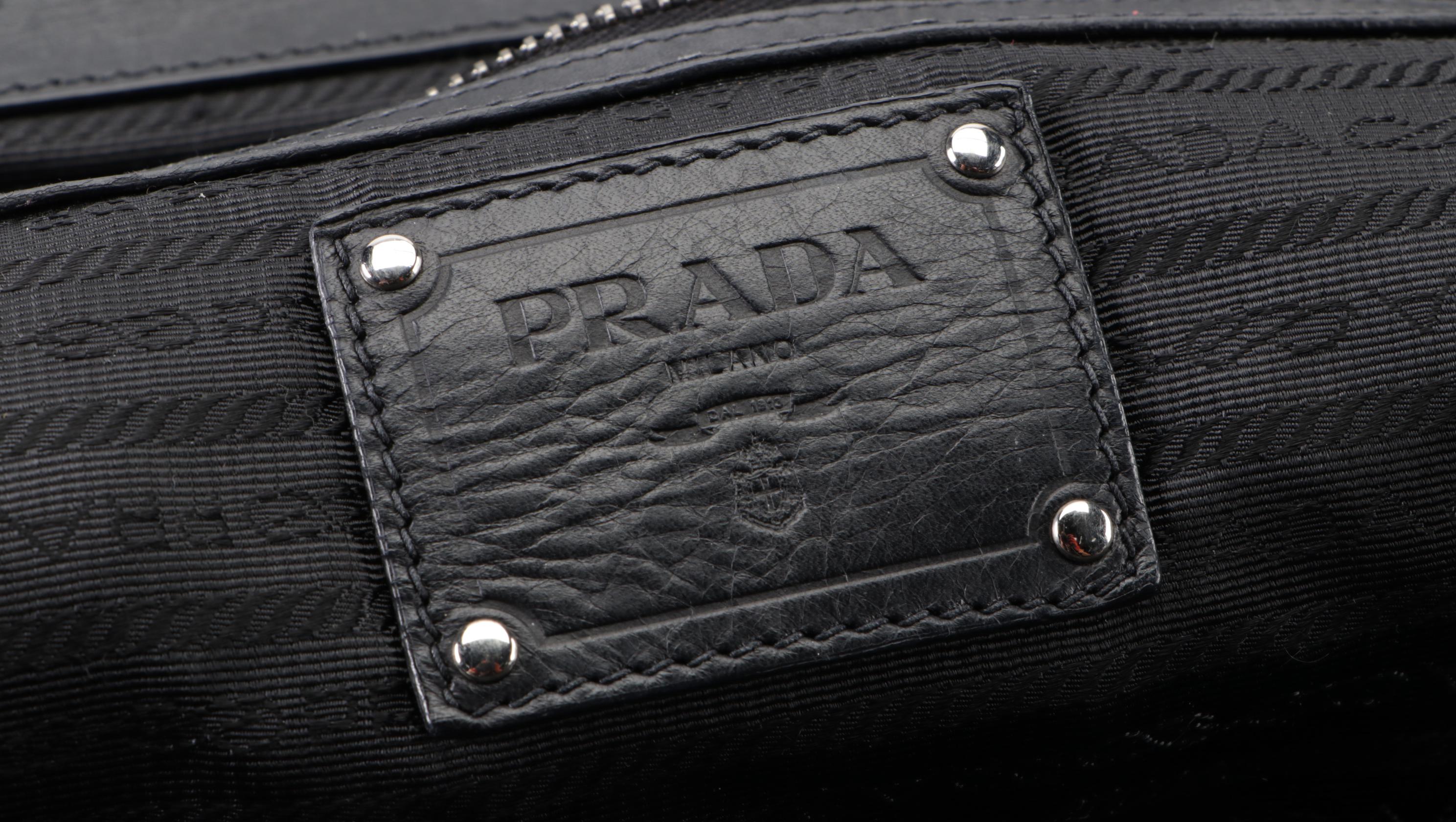 Prada New Look Belt Strap Frame Bag in Black Leather