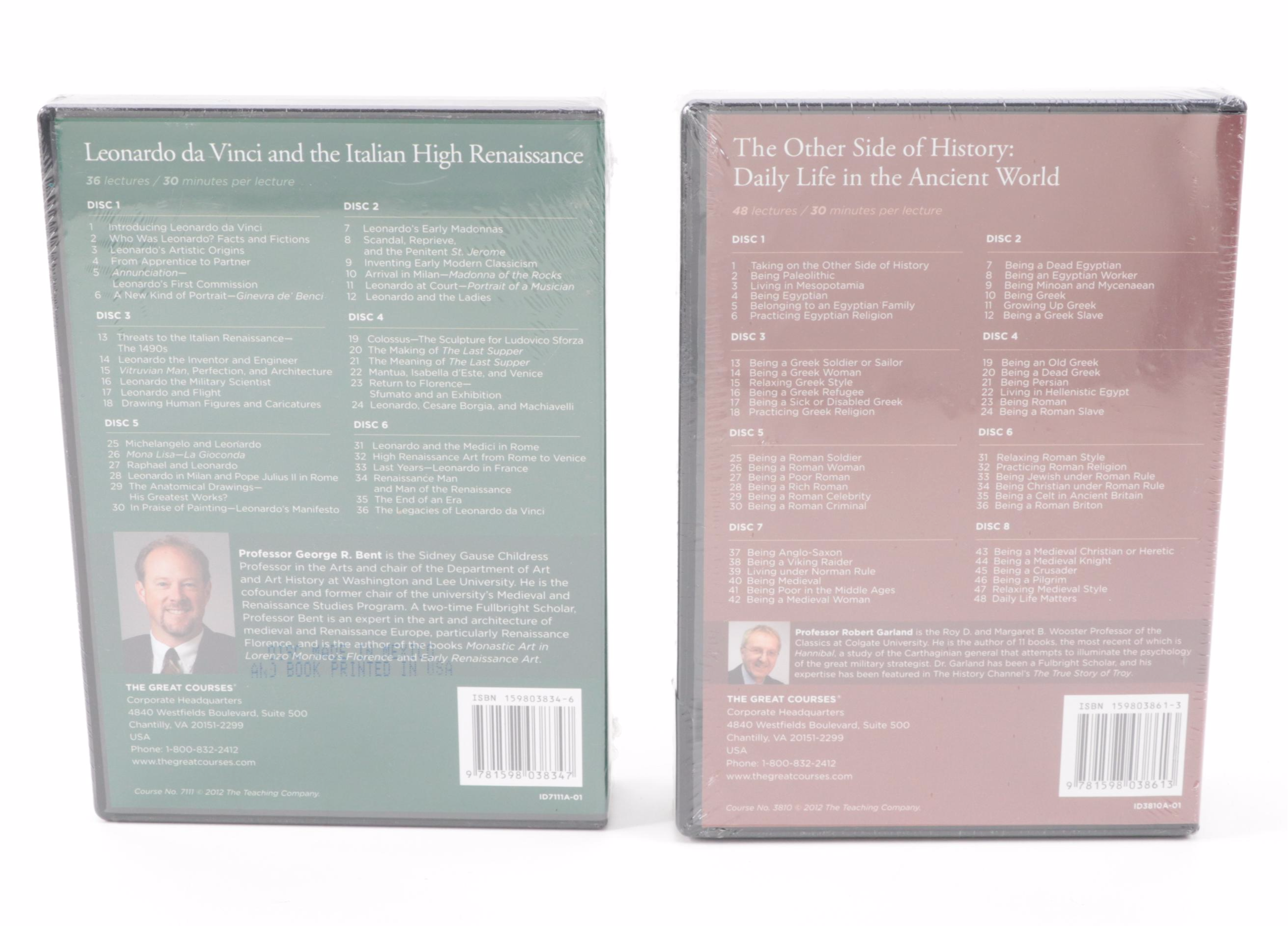 The Great Courses History and Fine Art DVD Sets with Guide Books