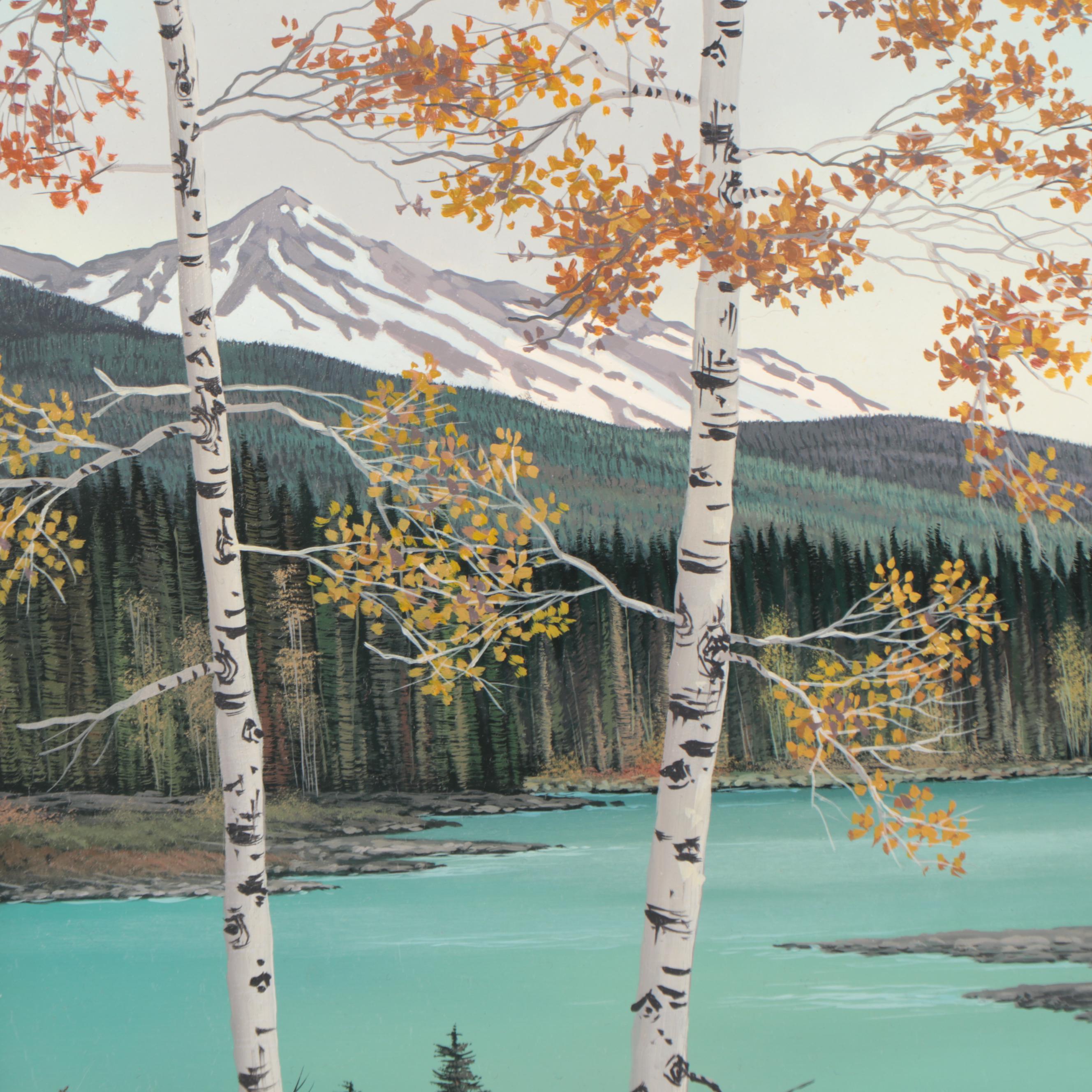 Roger D. Arndt Oil Painting "Late Summer Athabasca," Circa 2000