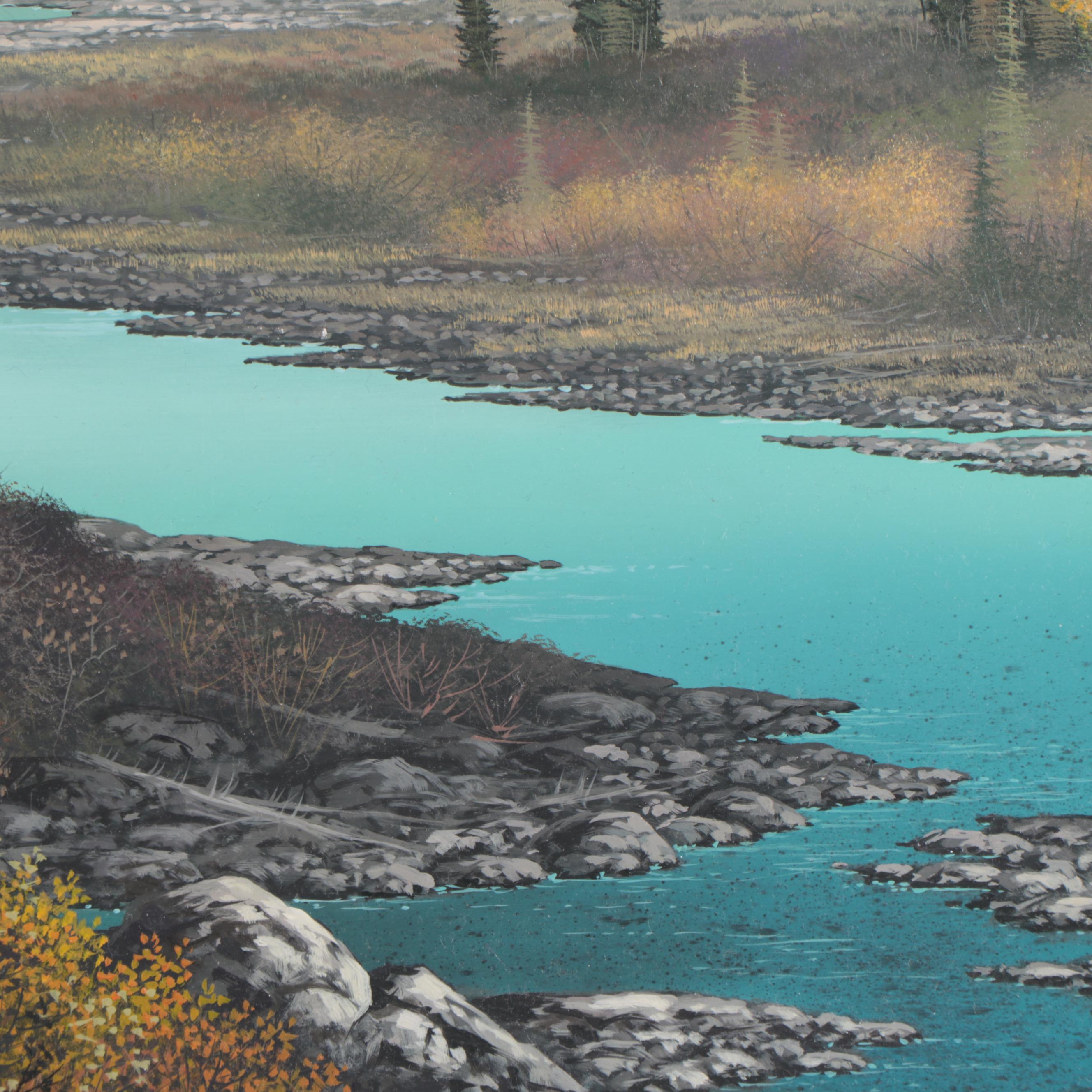 Roger D. Arndt Oil Painting "Late Summer Athabasca," Circa 2000