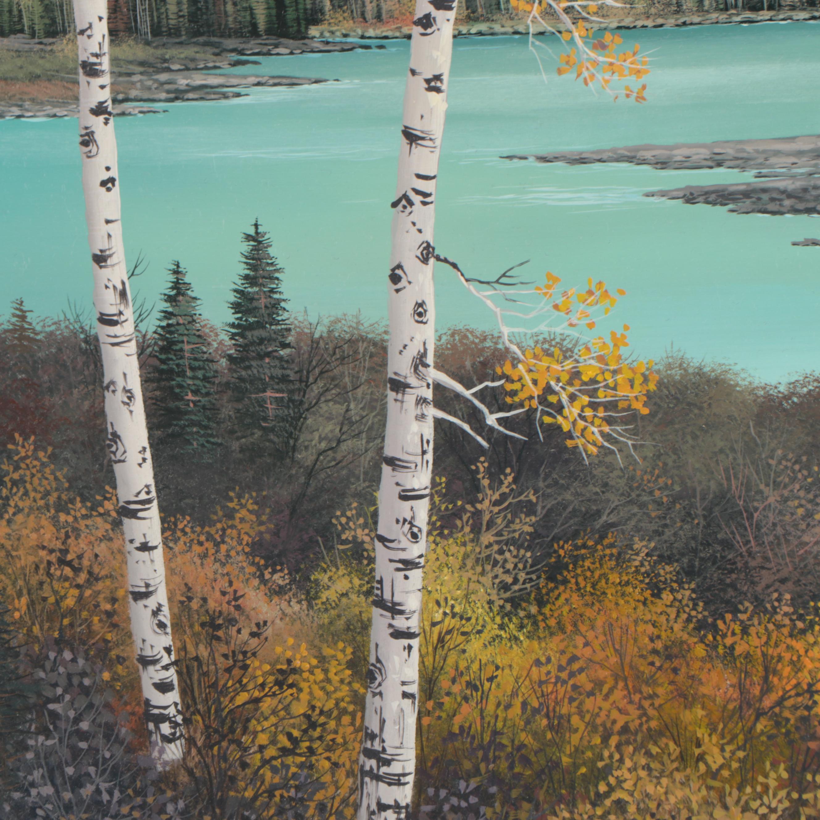Roger D. Arndt Oil Painting "Late Summer Athabasca," Circa 2000