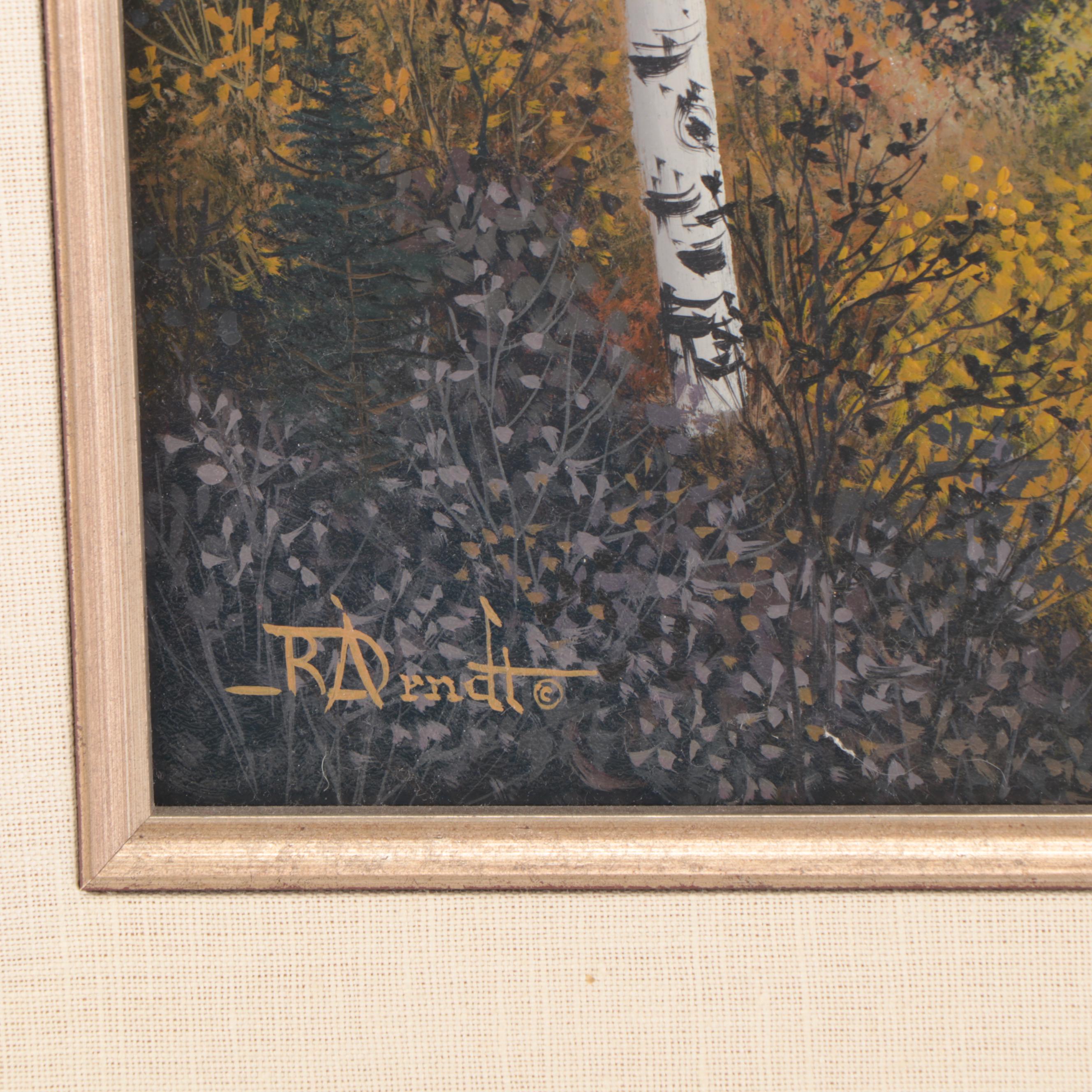 Roger D. Arndt Oil Painting "Late Summer Athabasca," Circa 2000