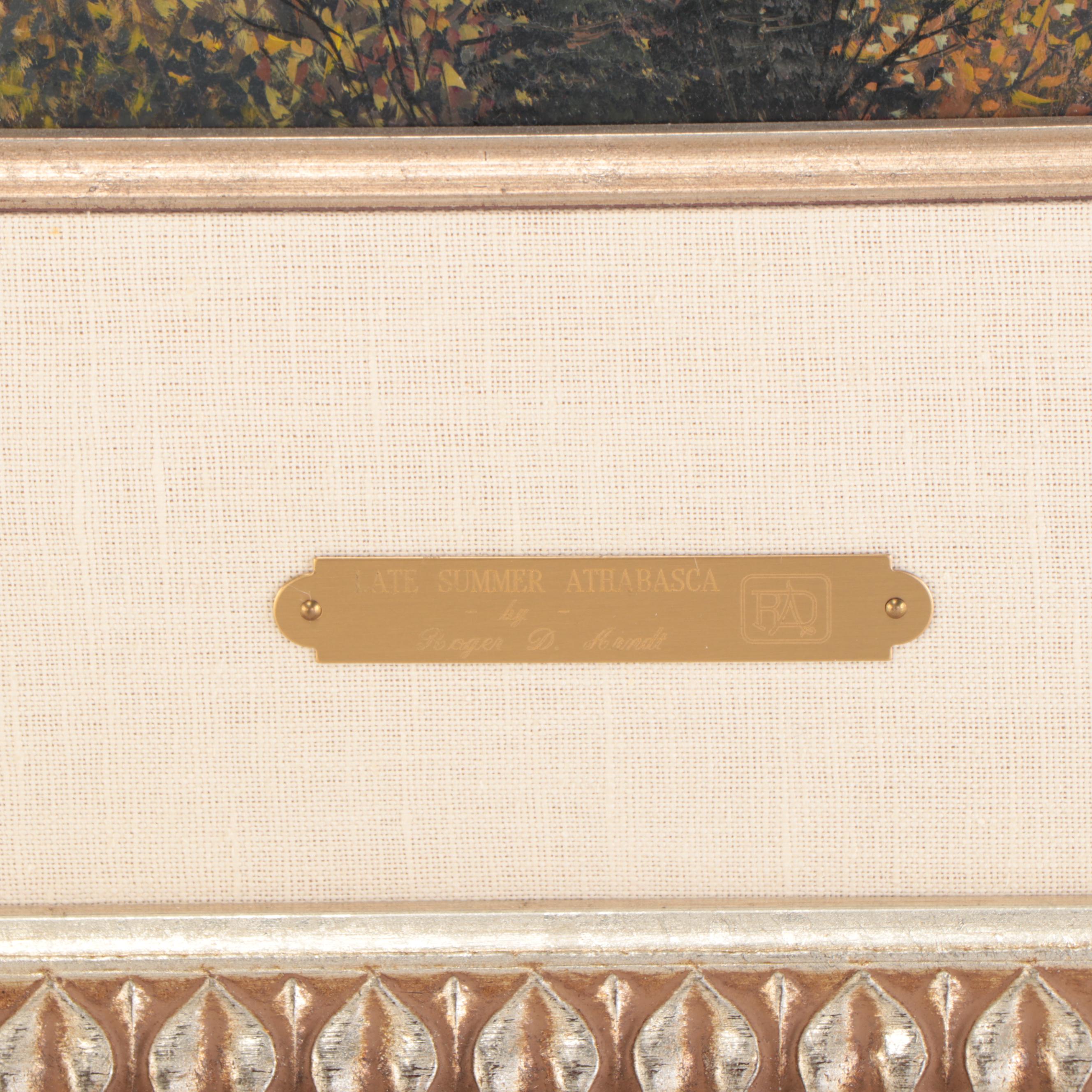 Roger D. Arndt Oil Painting "Late Summer Athabasca," Circa 2000