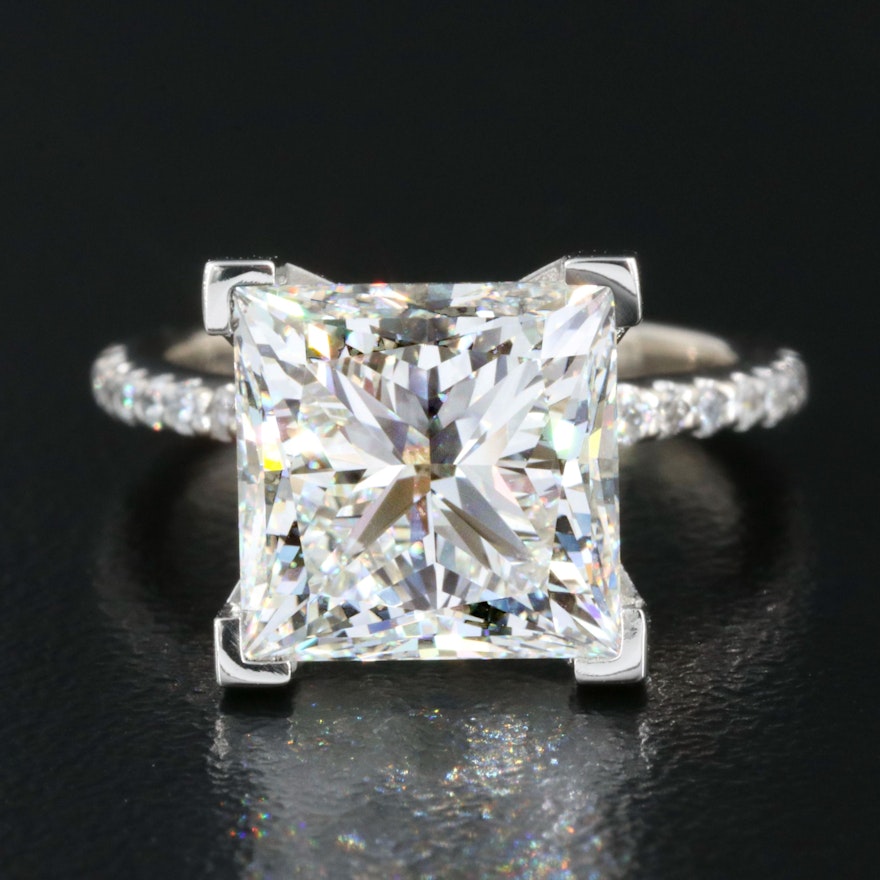 18K and Platinum 5.34 CTW Lab Grown Diamond Ring with IGI Report