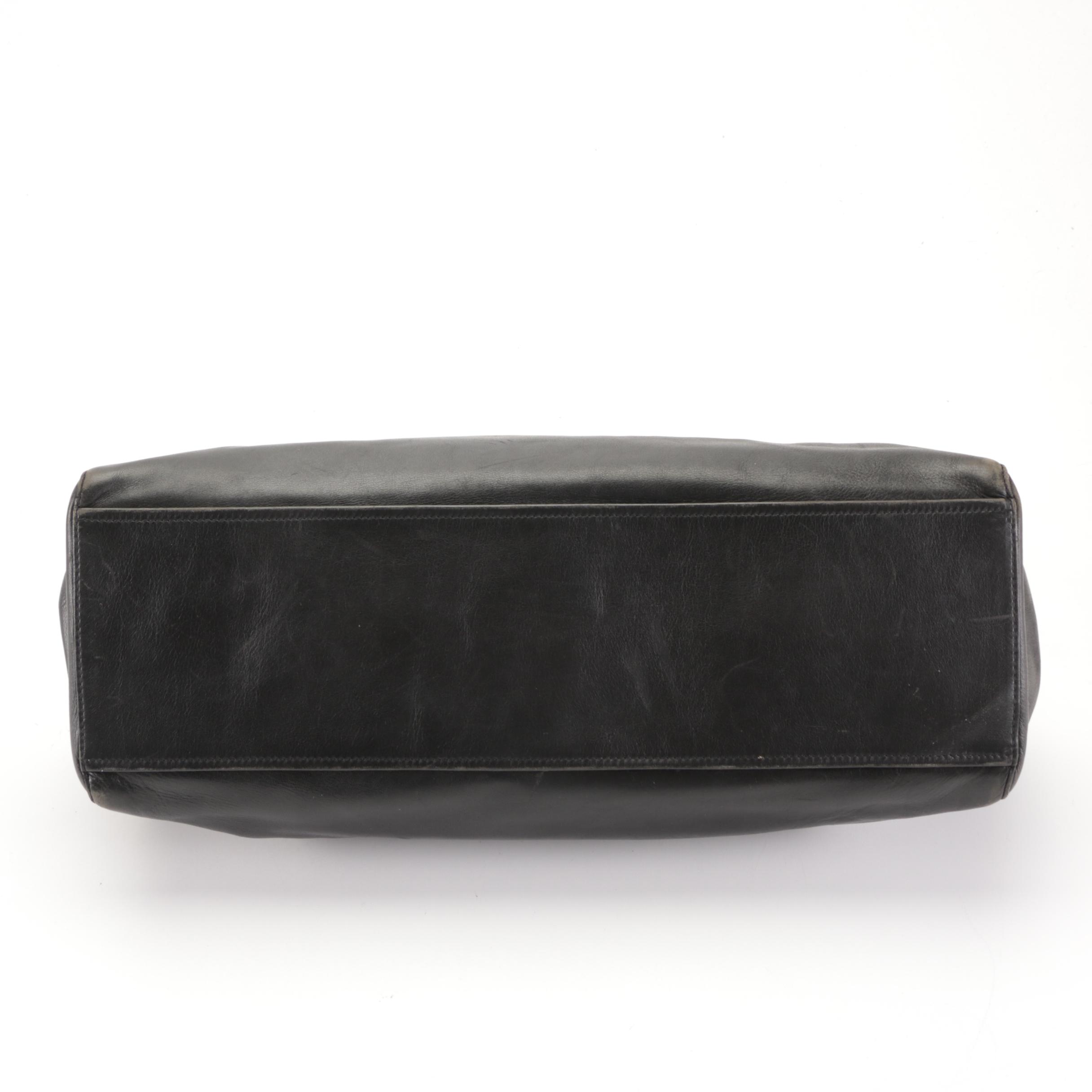 Prada Shoulder Satchel in Black Calfskin Leather