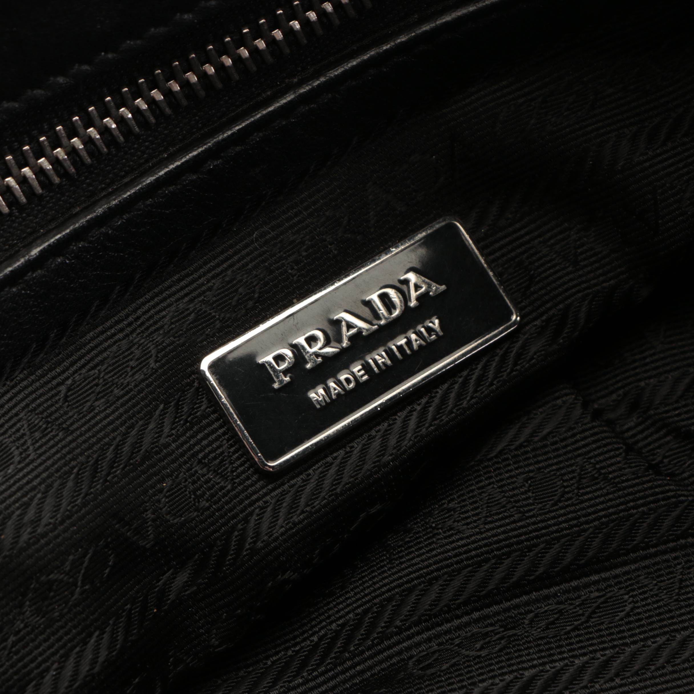 Prada Shoulder Satchel in Black Calfskin Leather