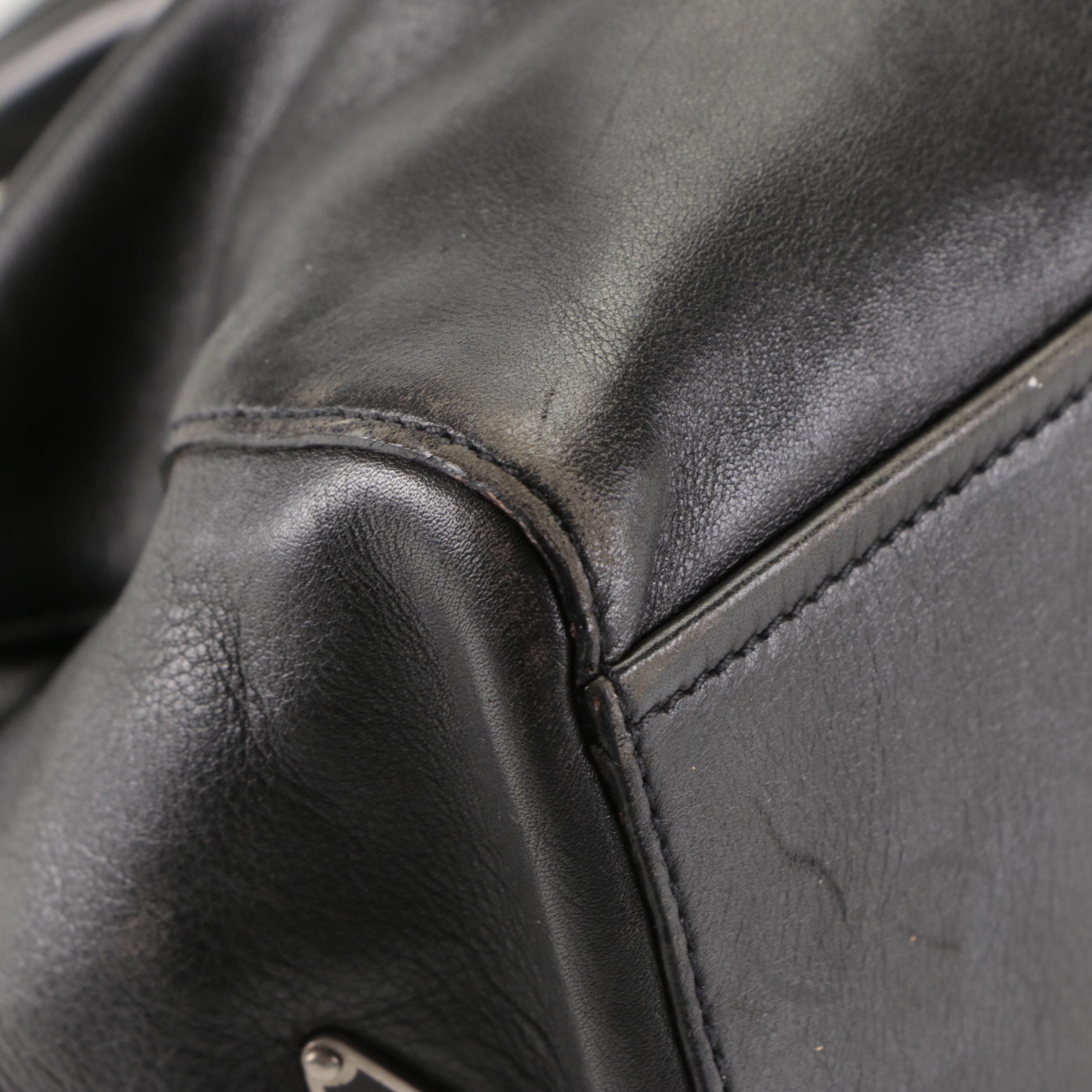 Prada Shoulder Satchel in Black Calfskin Leather