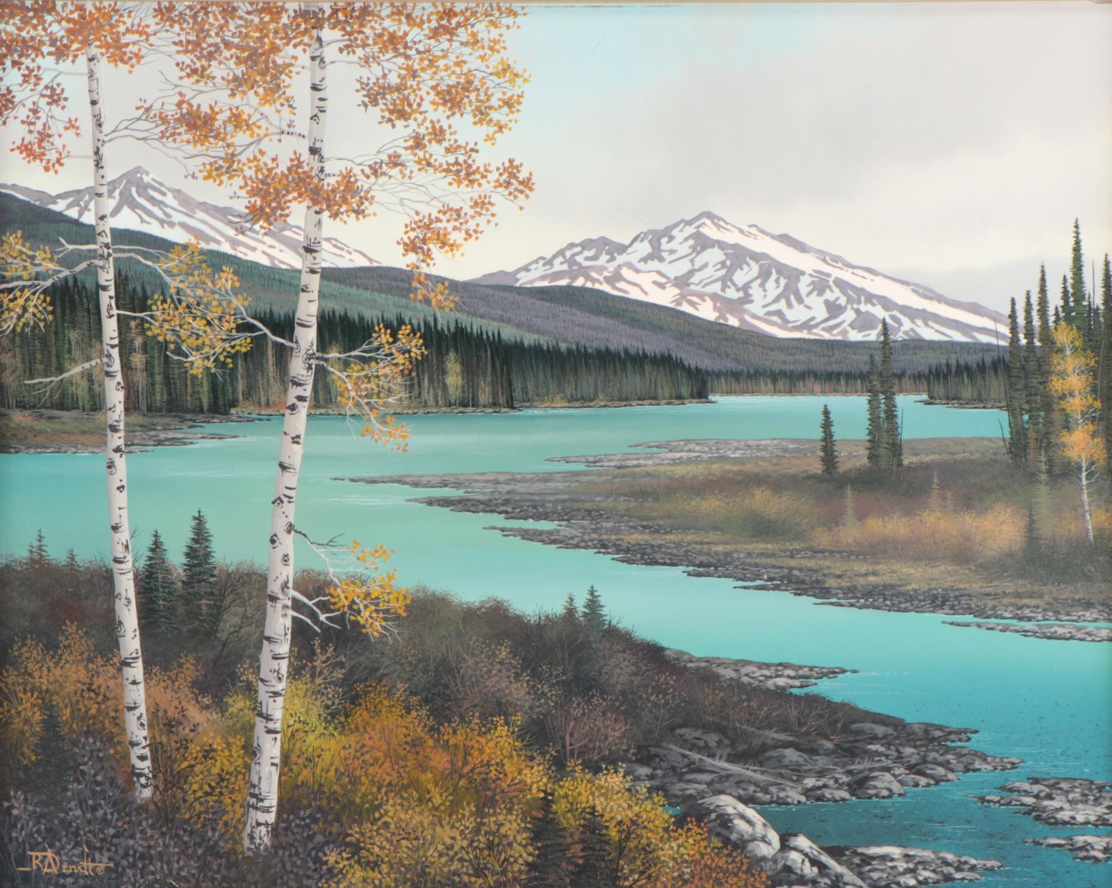 Roger D. Arndt Oil Painting "Late Summer Athabasca," Circa 2000