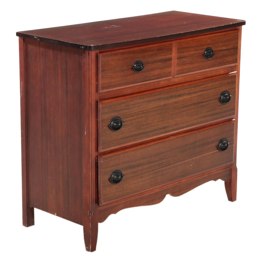 Federal Style Mahogany Four-Drawer Chest, 1950s