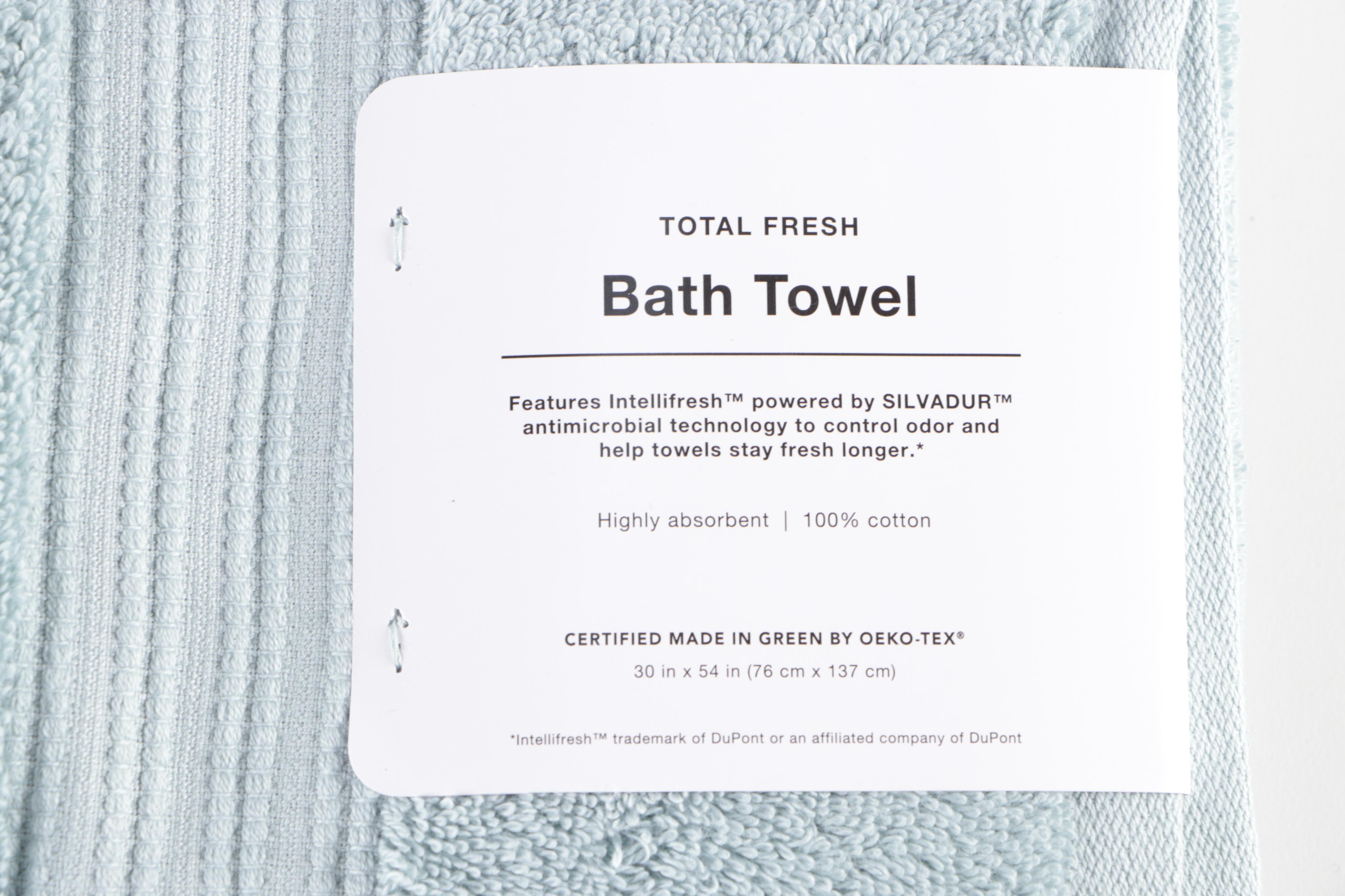 Set of Eight Aqua Total Fresh Bath Towels