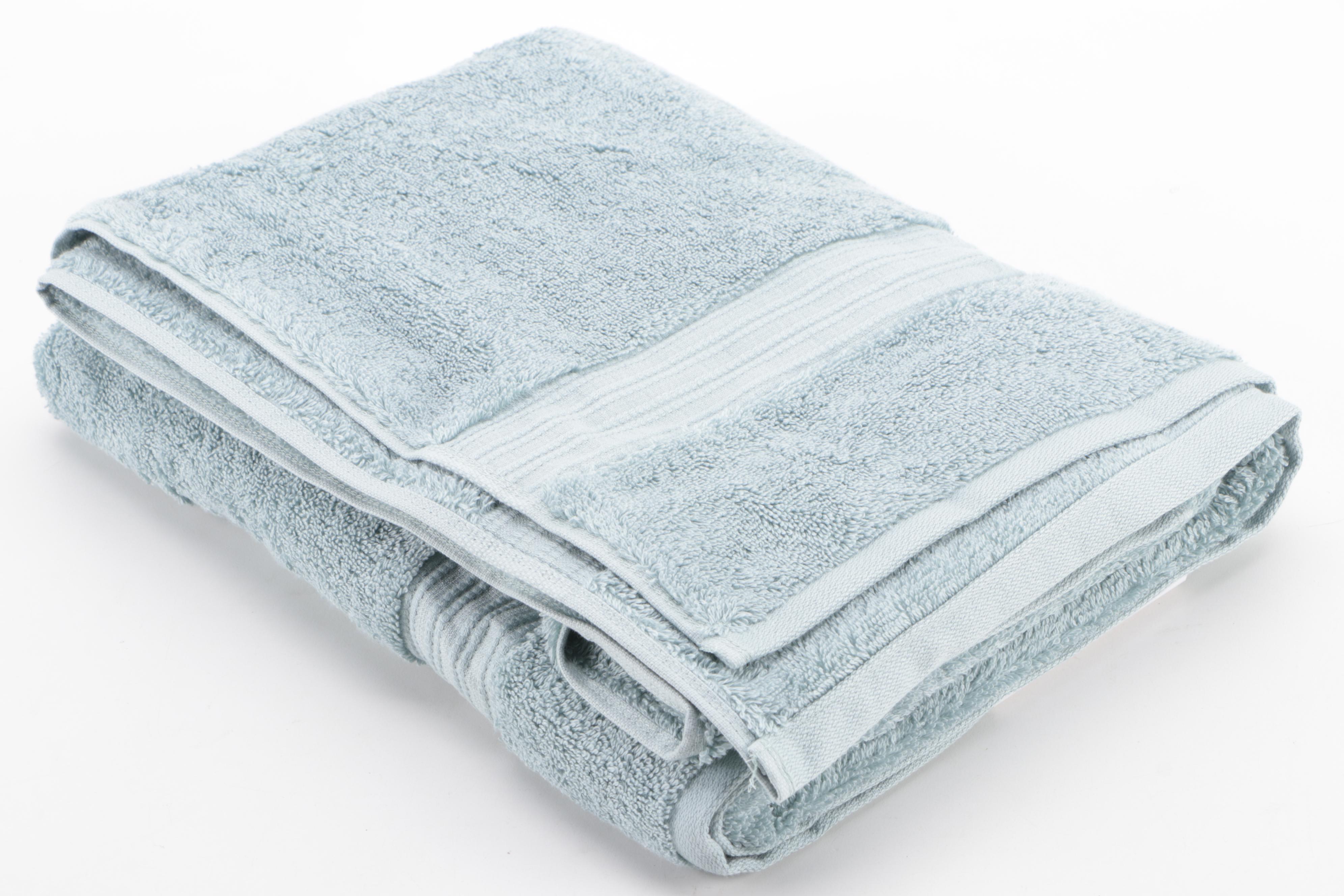 Set of Eight Aqua Total Fresh Bath Towels