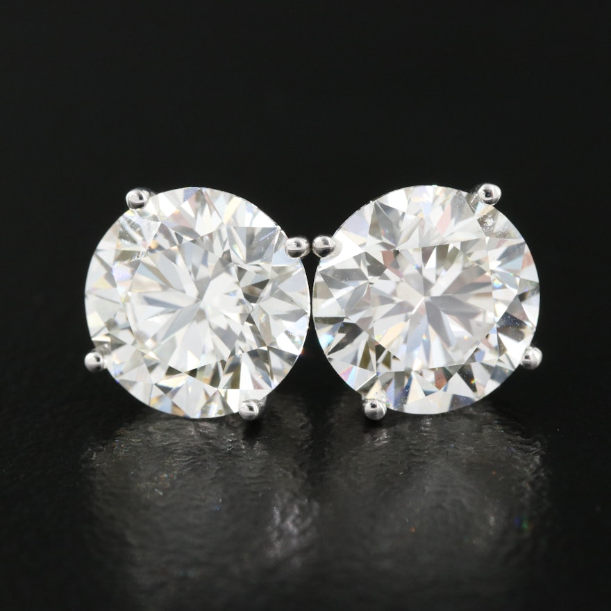 14K 6.04 CT Lab Grown Diamond Stud Earrings with Online Digital IGI Reports