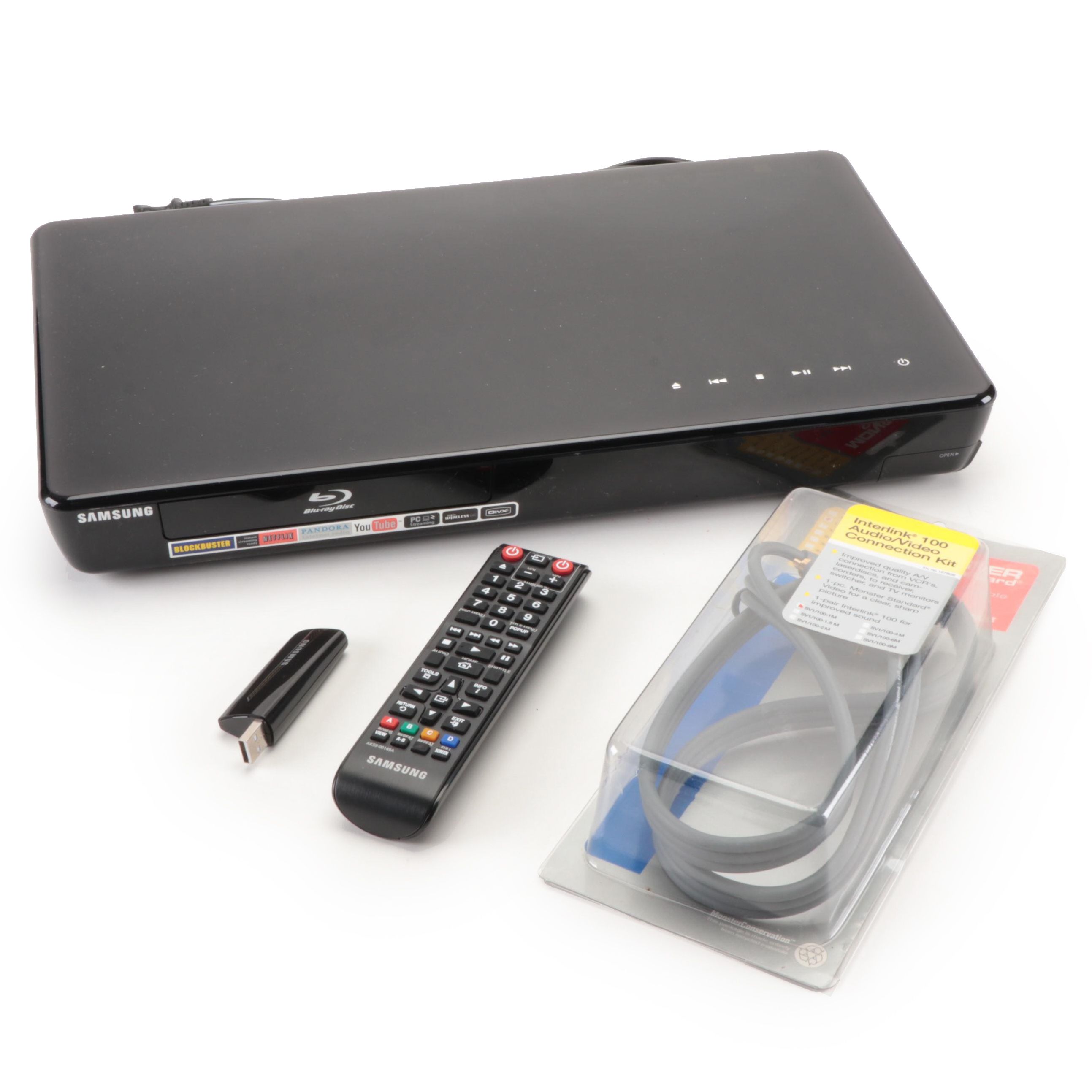 Samsung BD-P3600 Blu-Ray Player With Cable and Remote