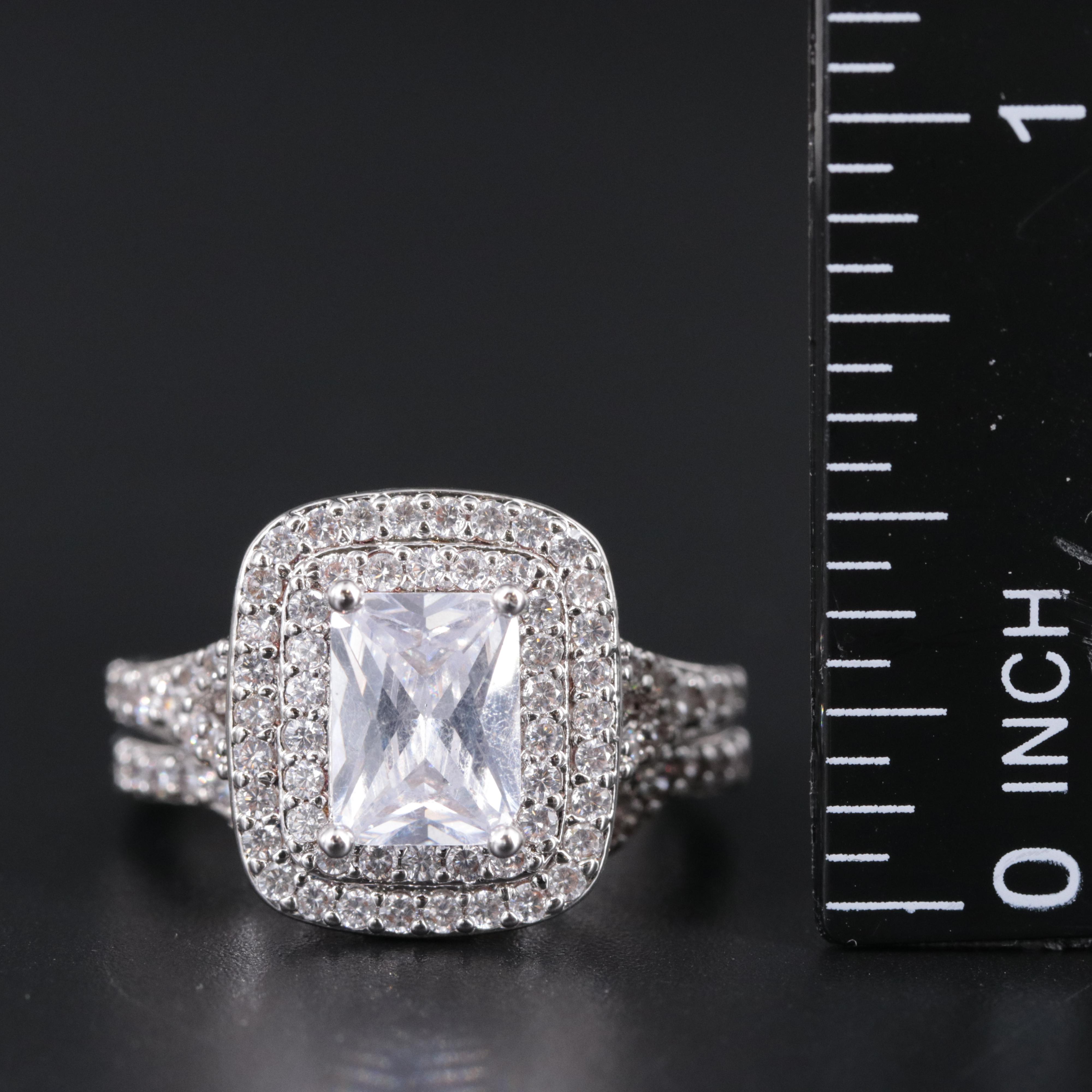 Cubic Zirconia Ring and Enhancer Band