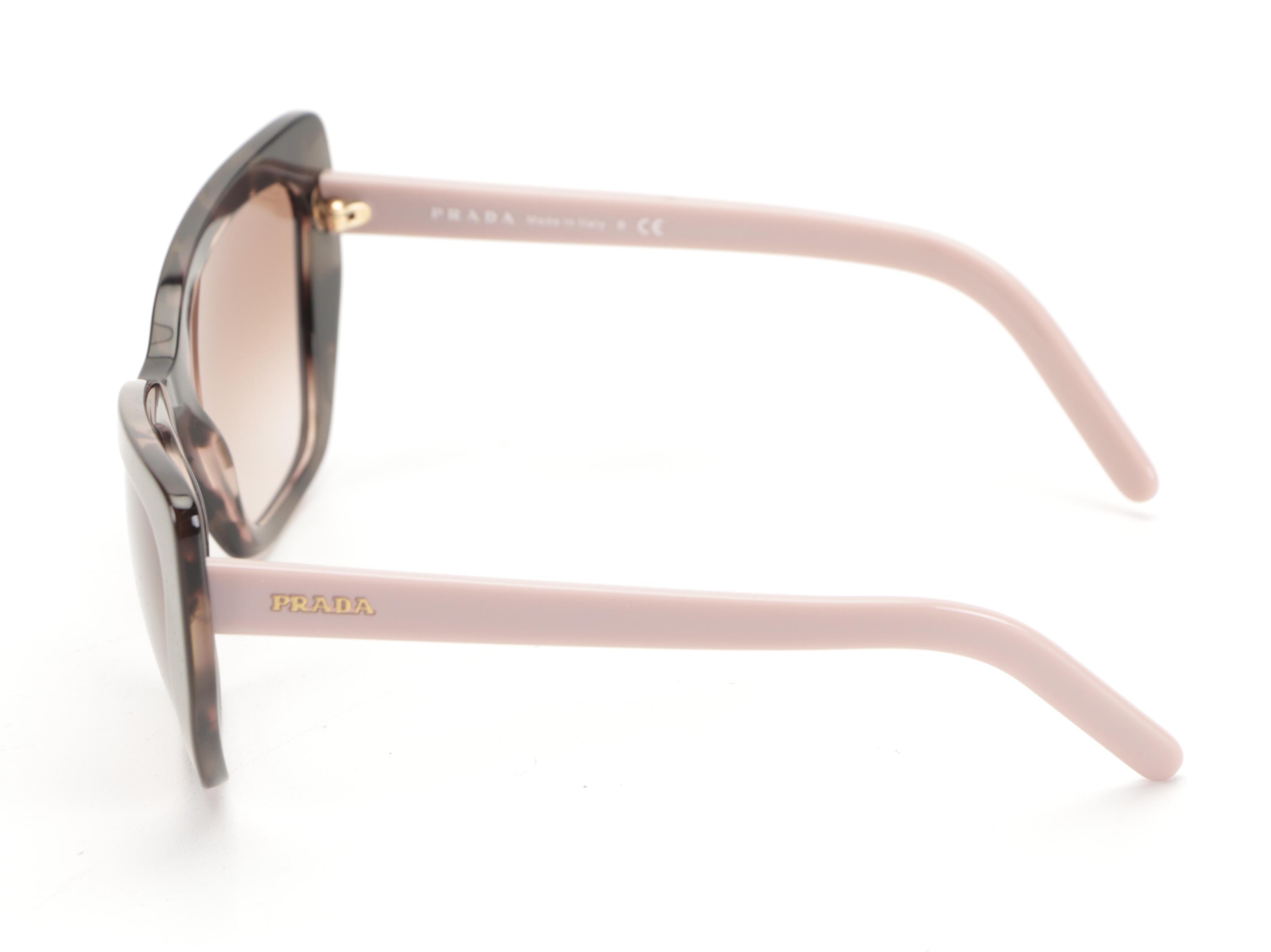 Prada SPR08V Modified Cat Eye Sunglasses with Case and Box