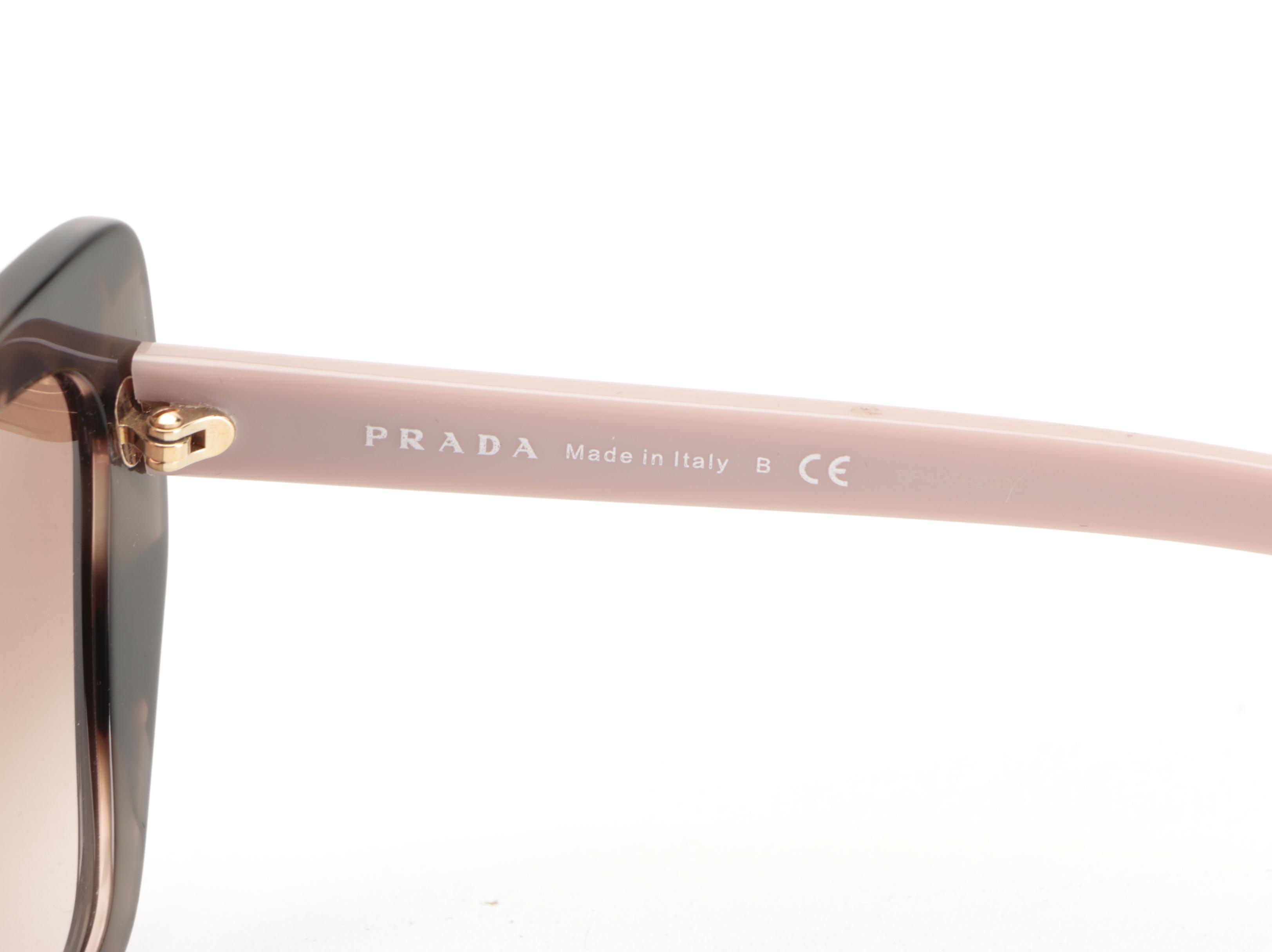 Prada SPR08V Modified Cat Eye Sunglasses with Case and Box