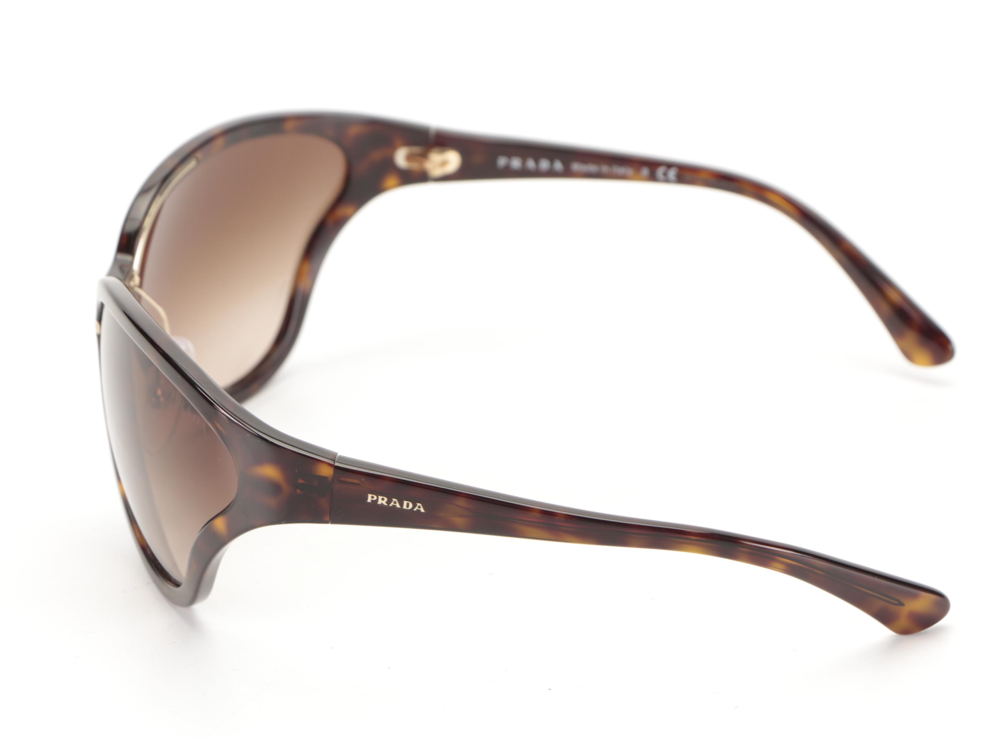 Prada SPR 22V Sunglasses in Tortoise Acetate with Box and Case