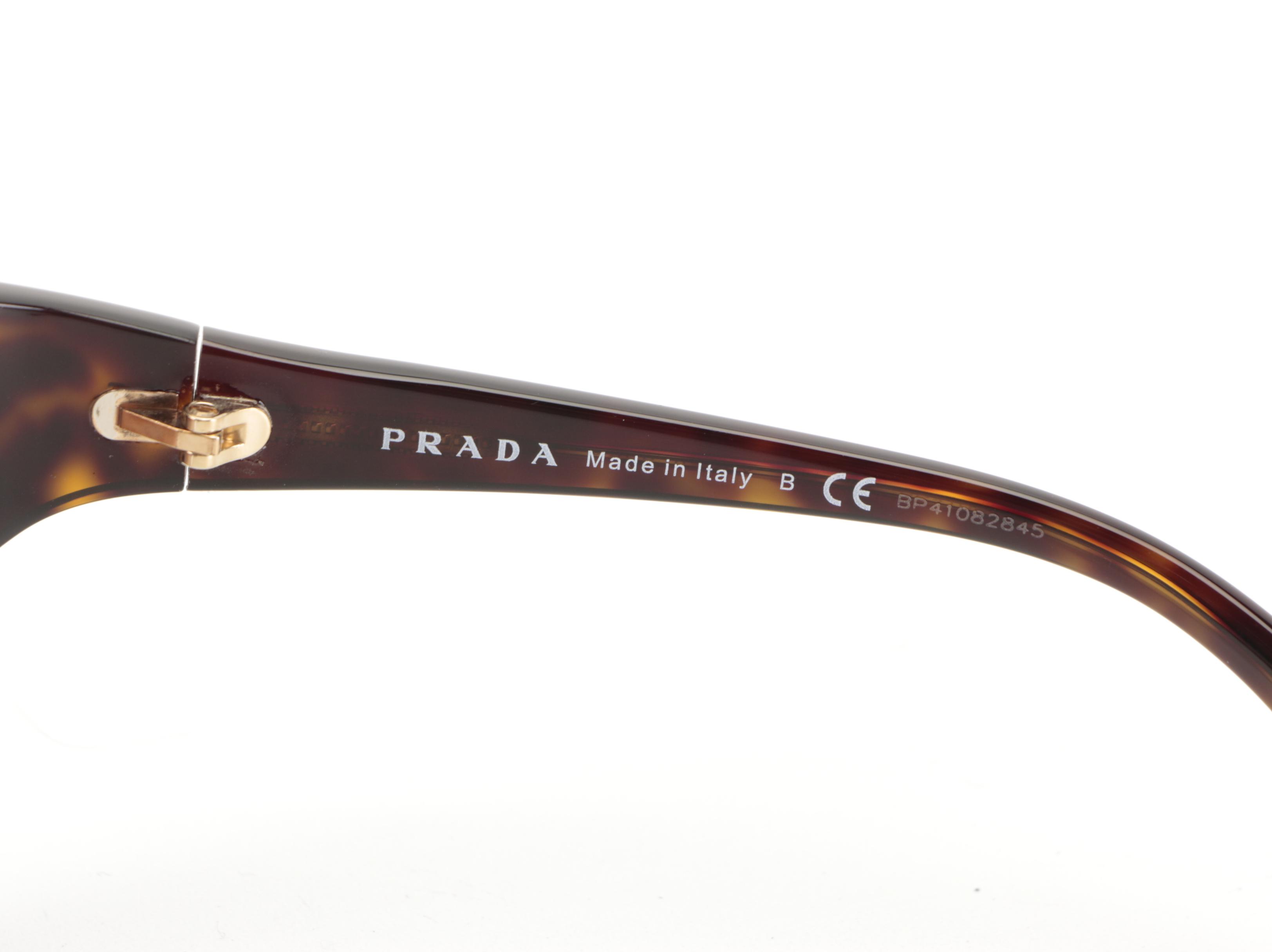 Prada SPR 22V Sunglasses in Tortoise Acetate with Box and Case