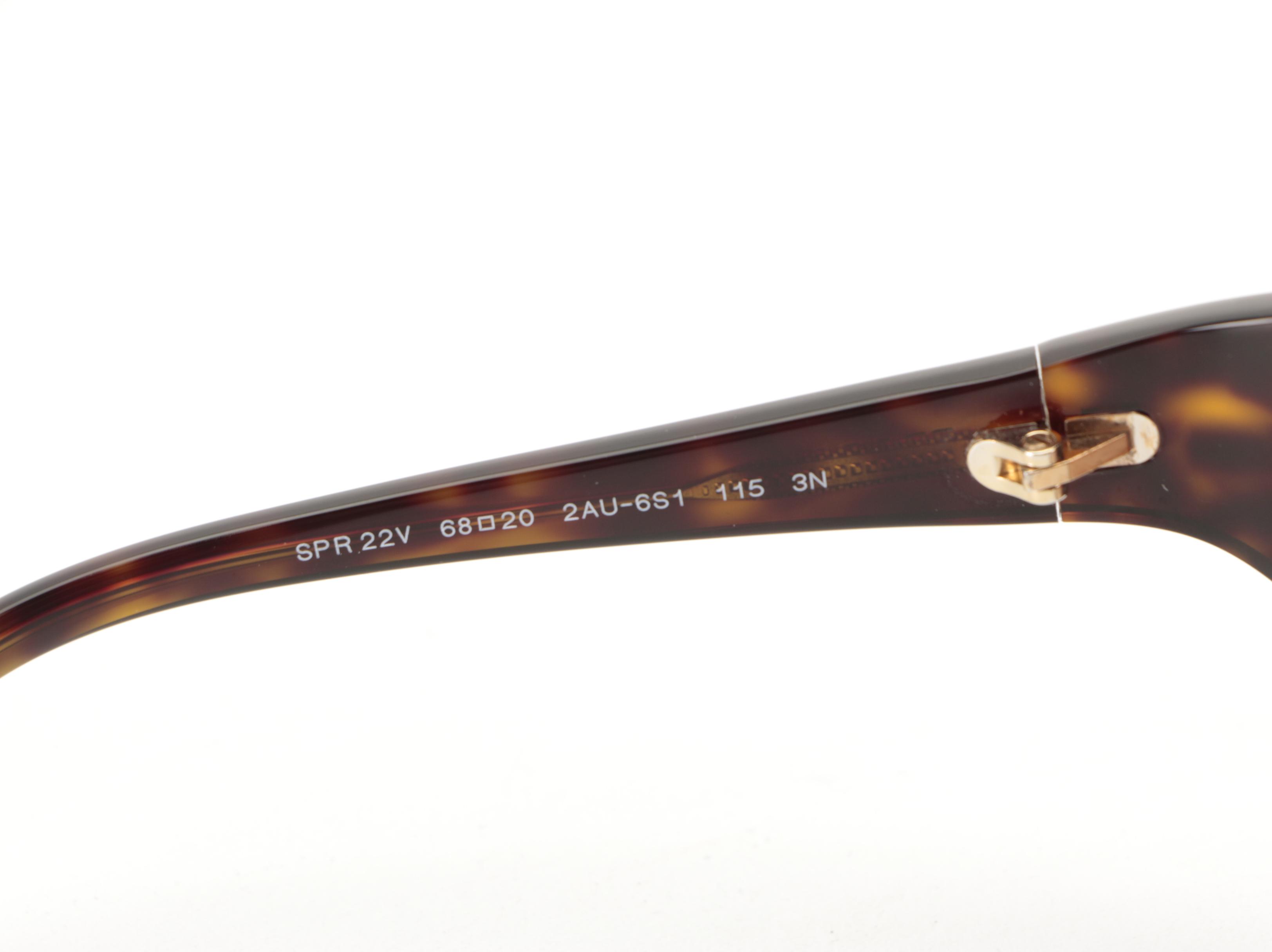 Prada SPR 22V Sunglasses in Tortoise Acetate with Box and Case