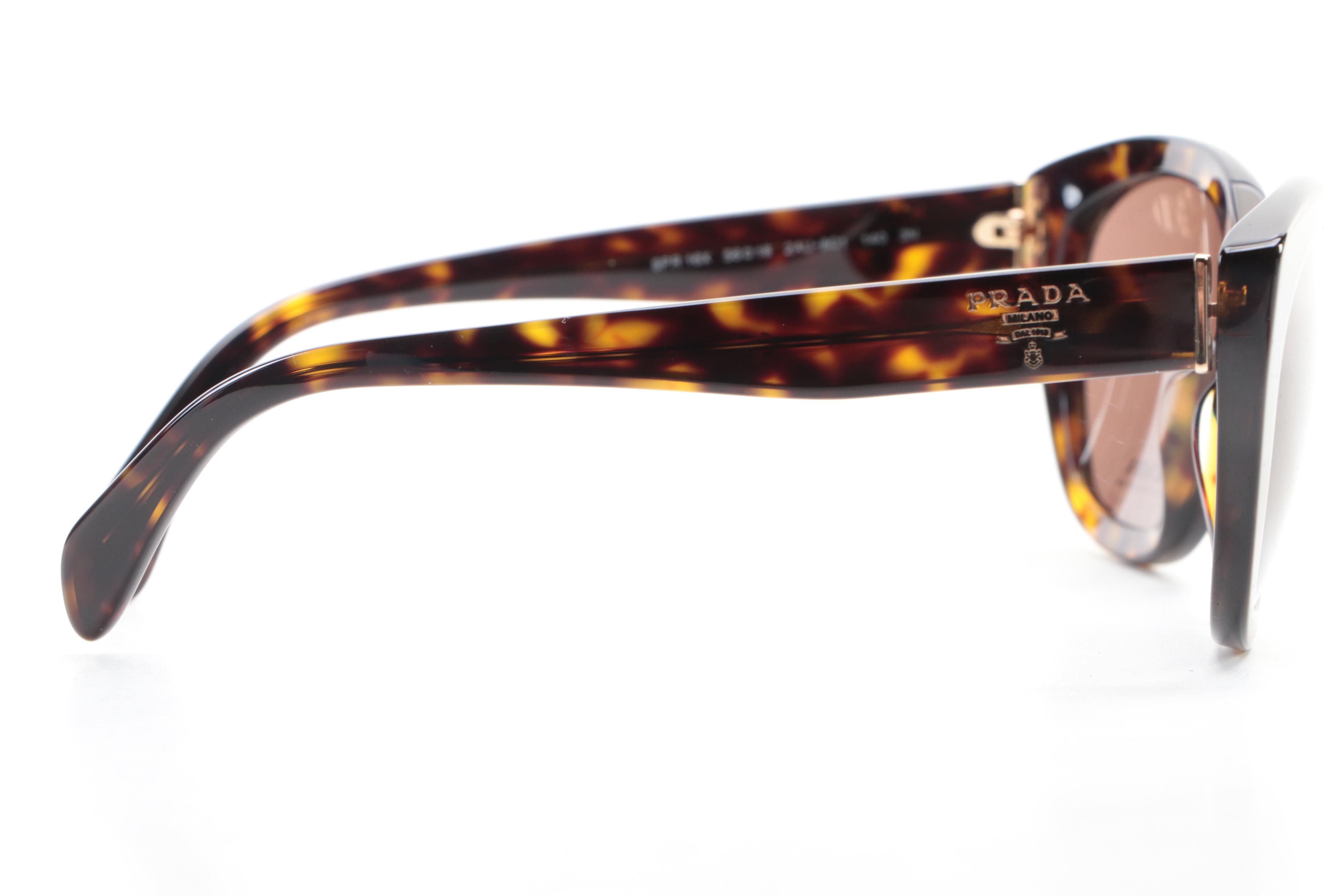 Prada SPR16X Modified Cat Eye Sunglasses with Case and Box