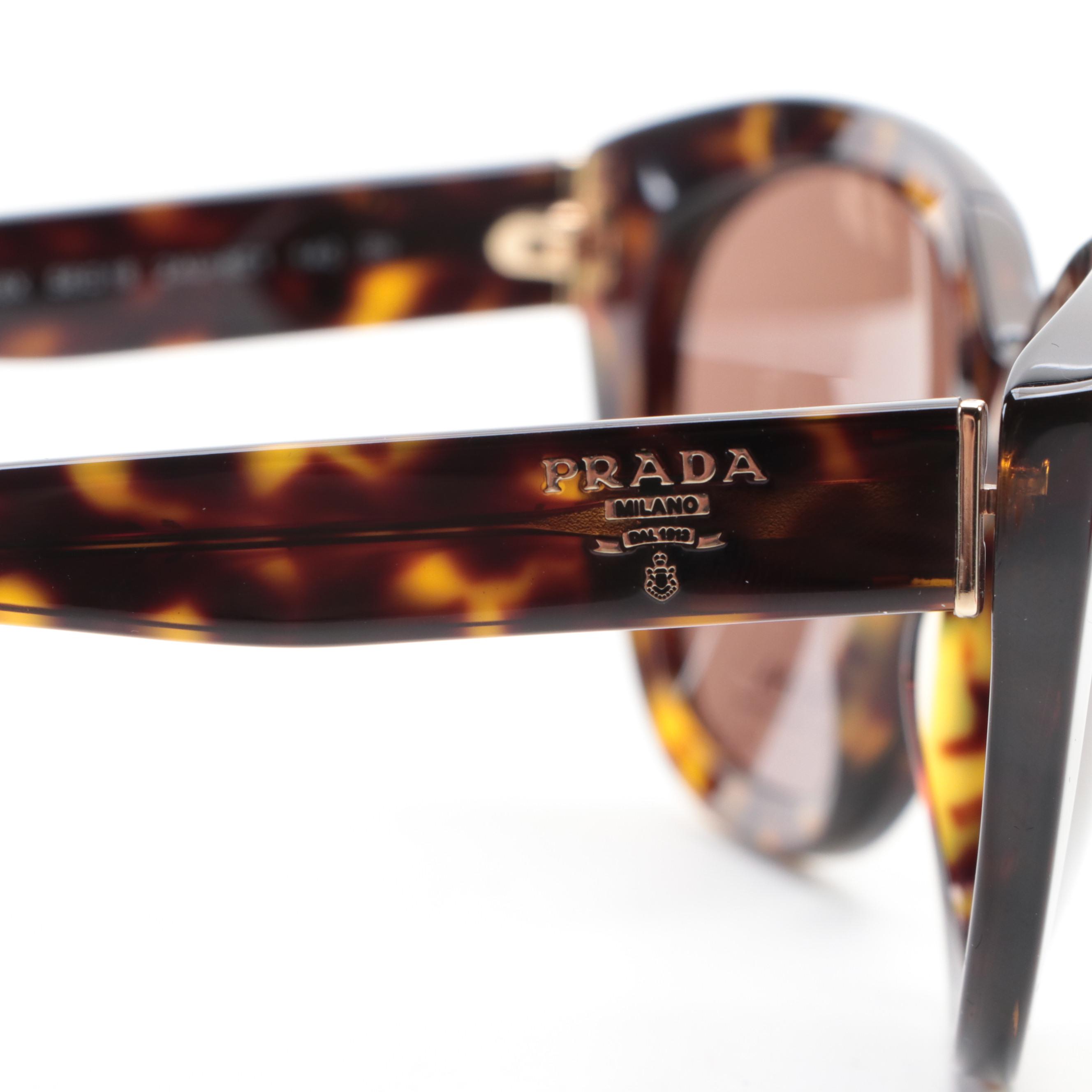 Prada SPR16X Modified Cat Eye Sunglasses with Case and Box