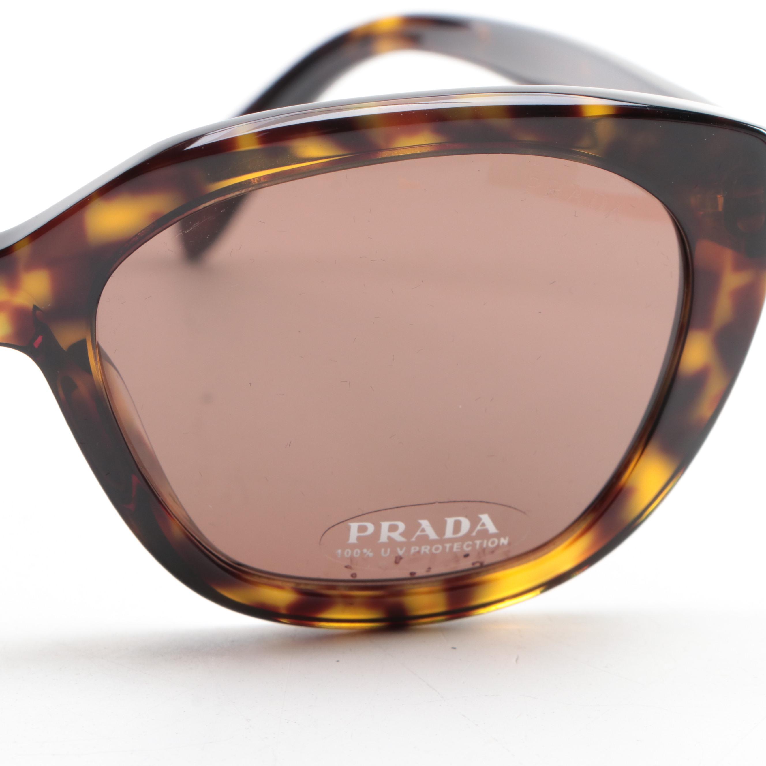 Prada SPR16X Modified Cat Eye Sunglasses with Case and Box