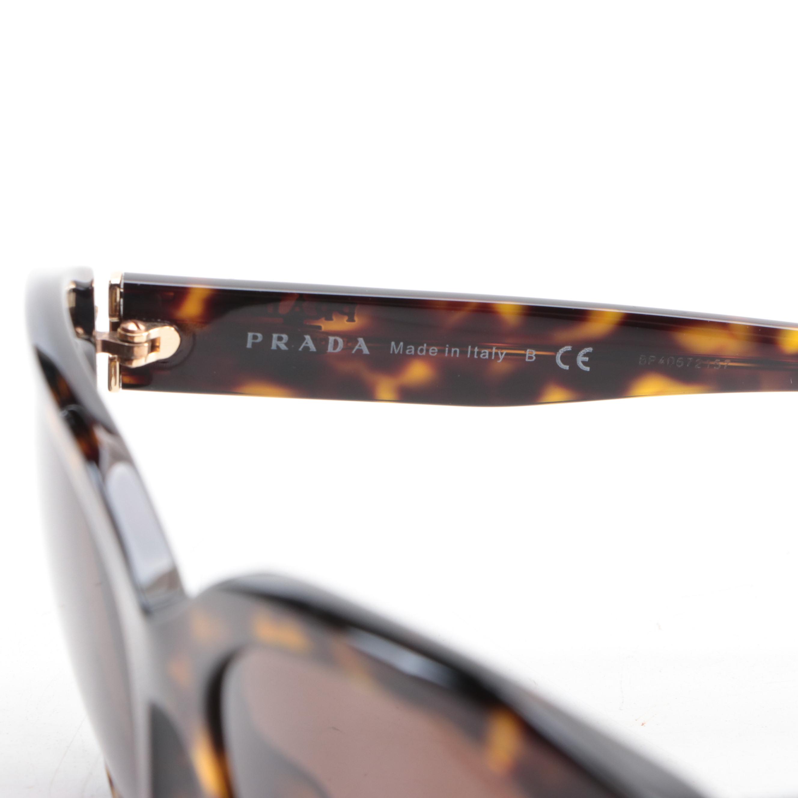 Prada SPR16X Modified Cat Eye Sunglasses with Case and Box