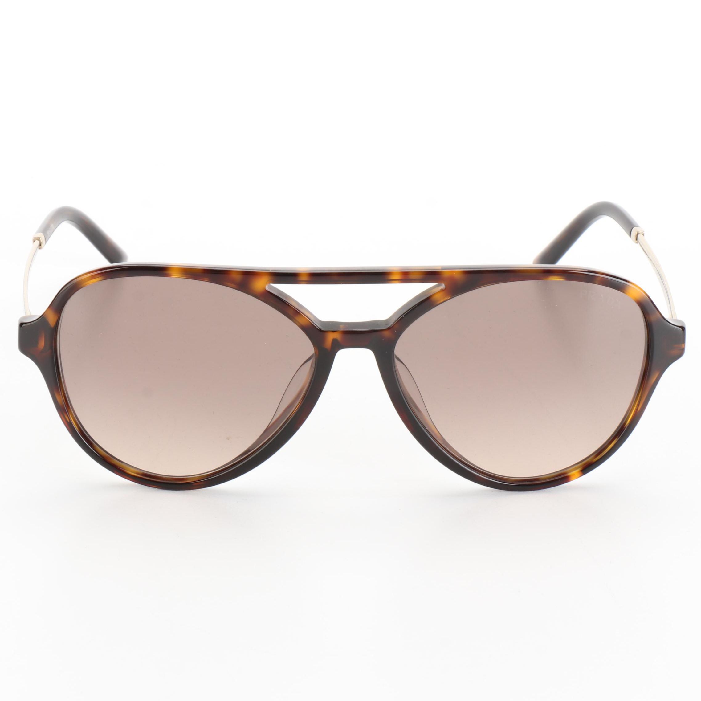 Prada SPR13WF Havana Sunglasses with Case and Box