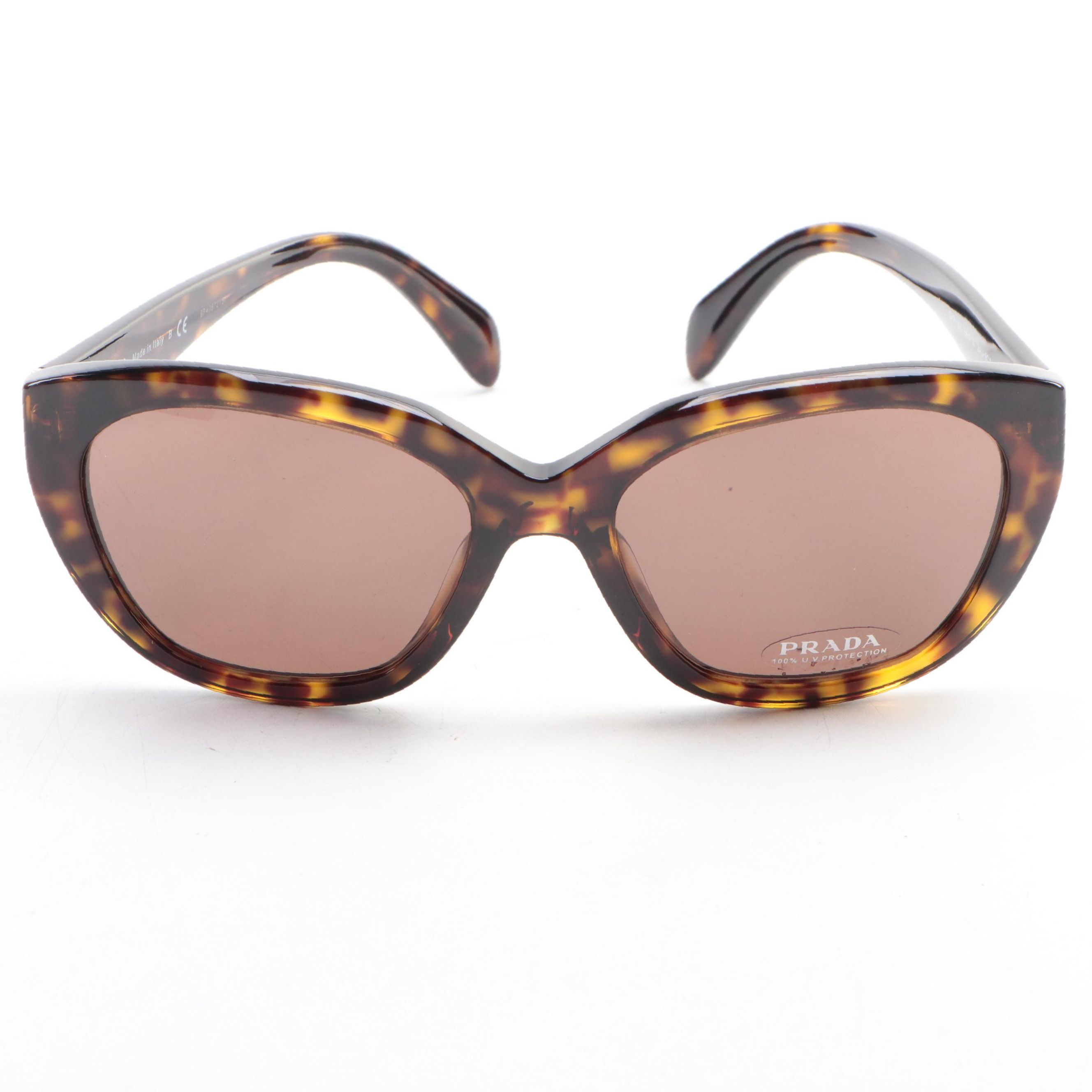 Prada SPR16X Modified Cat Eye Sunglasses with Case and Box