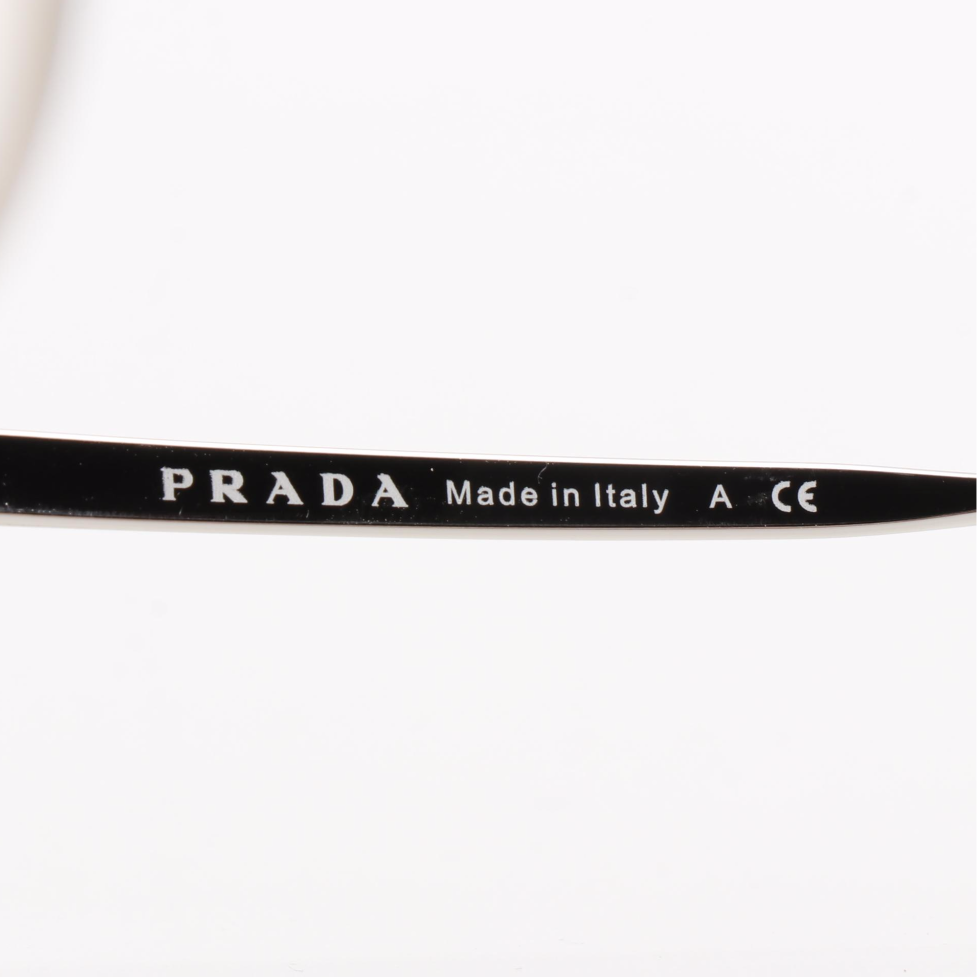 Prada SPR54S Round Metal/Red Frame Sunglasses with Box and Case