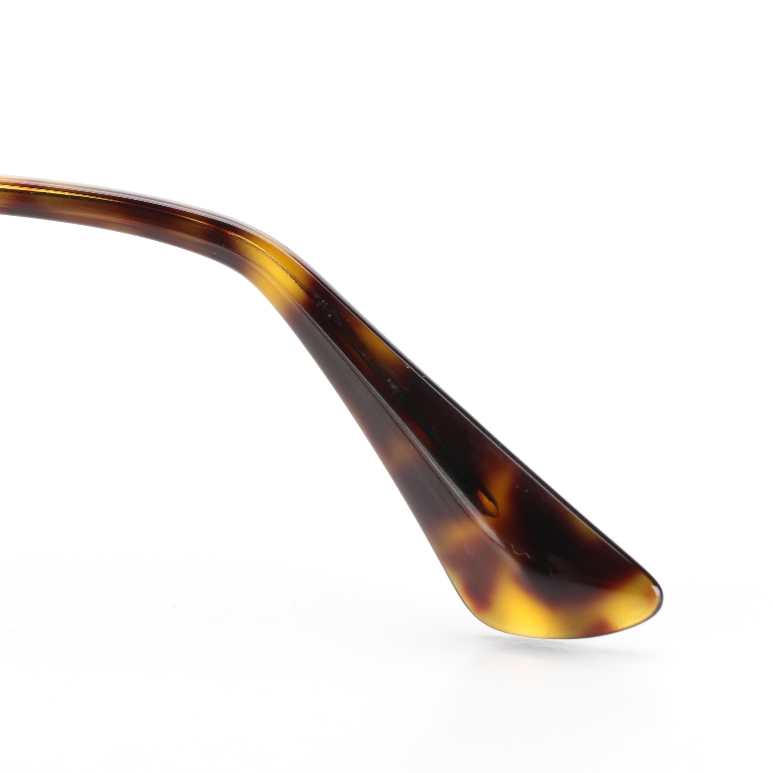 Prada SPR54S Round Metal/Red Frame Sunglasses with Box and Case