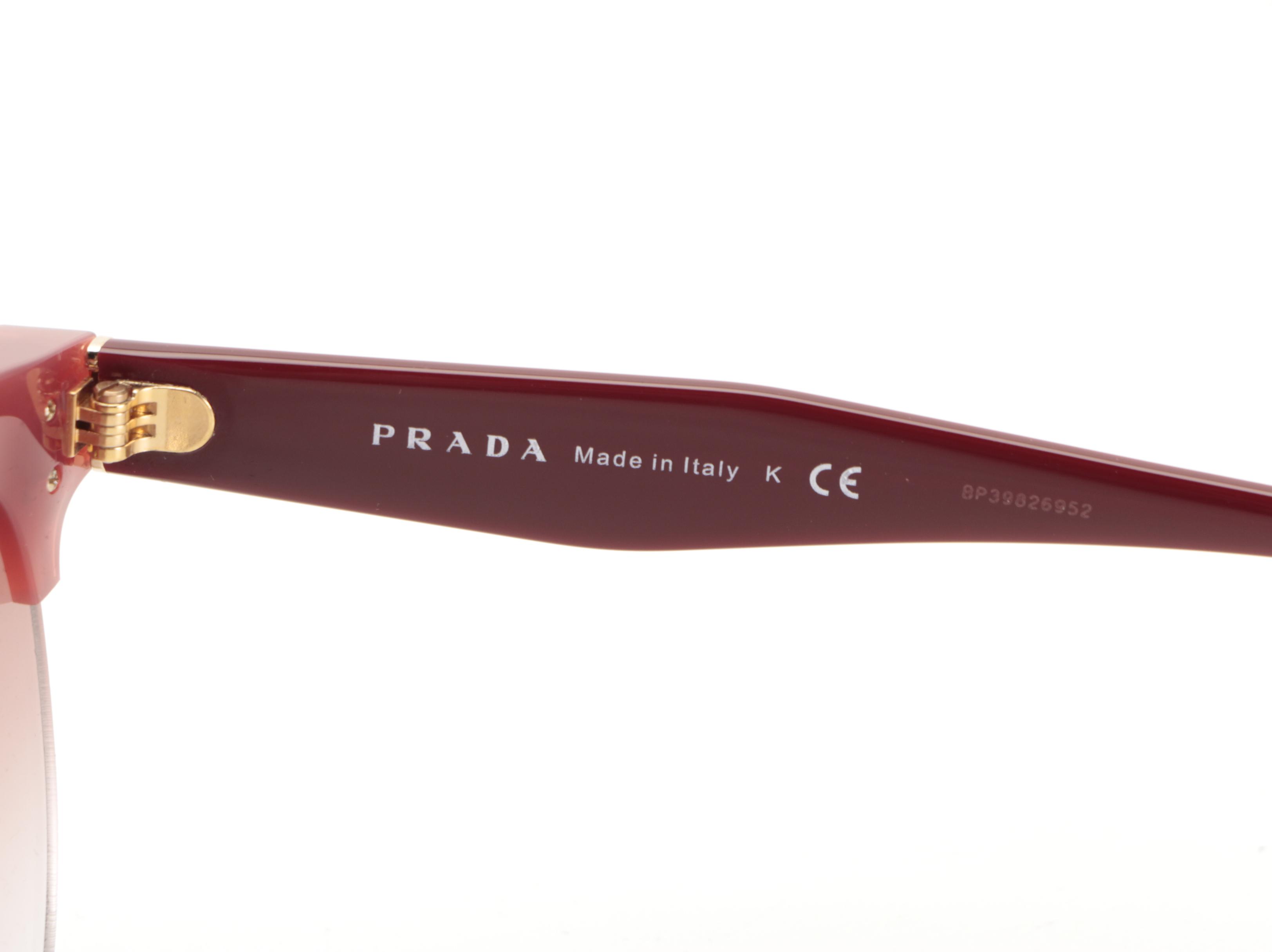 Prada SPR04U Horn-Rimmed Sunglasses with Case and Box