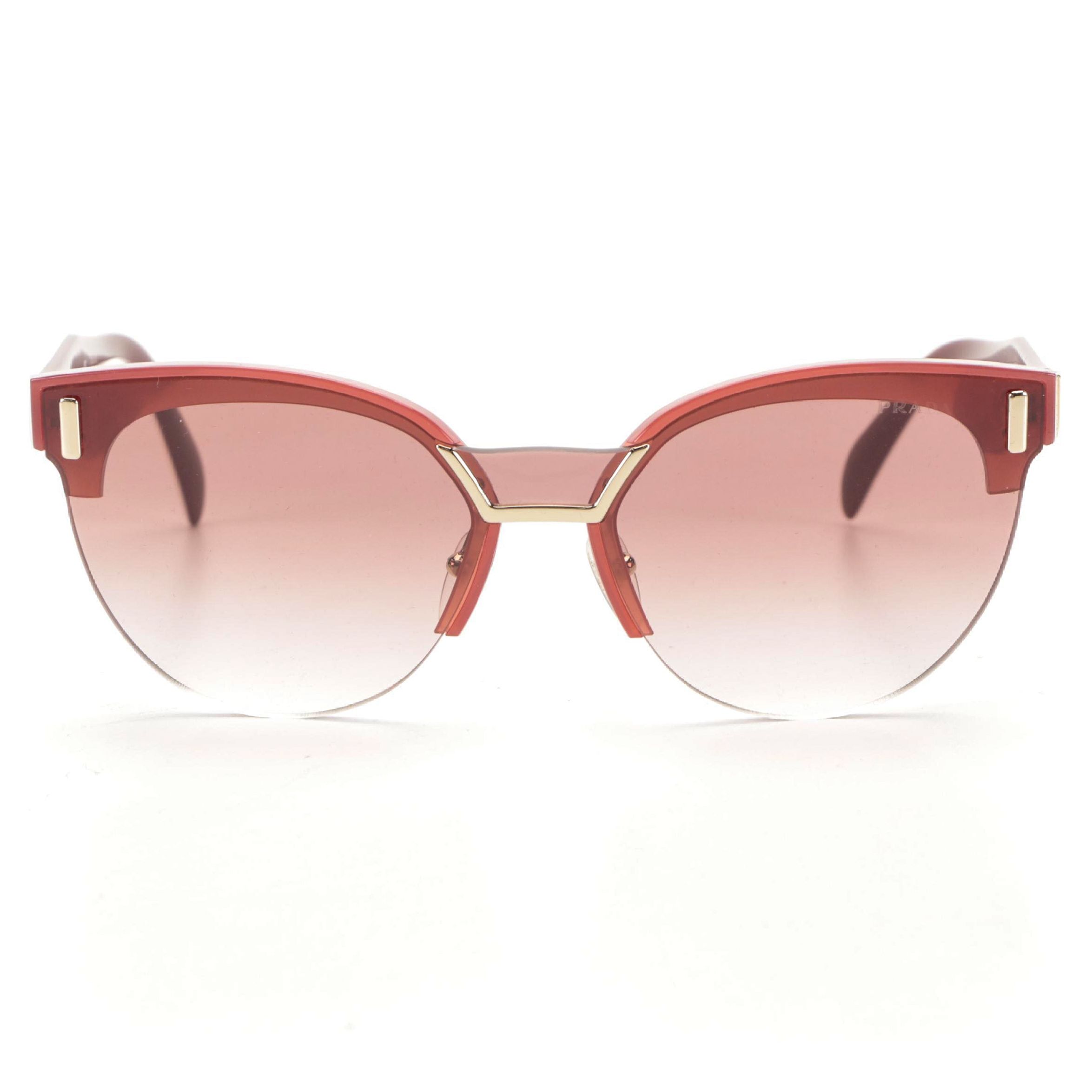 Prada SPR04U Horn-Rimmed Sunglasses with Case and Box