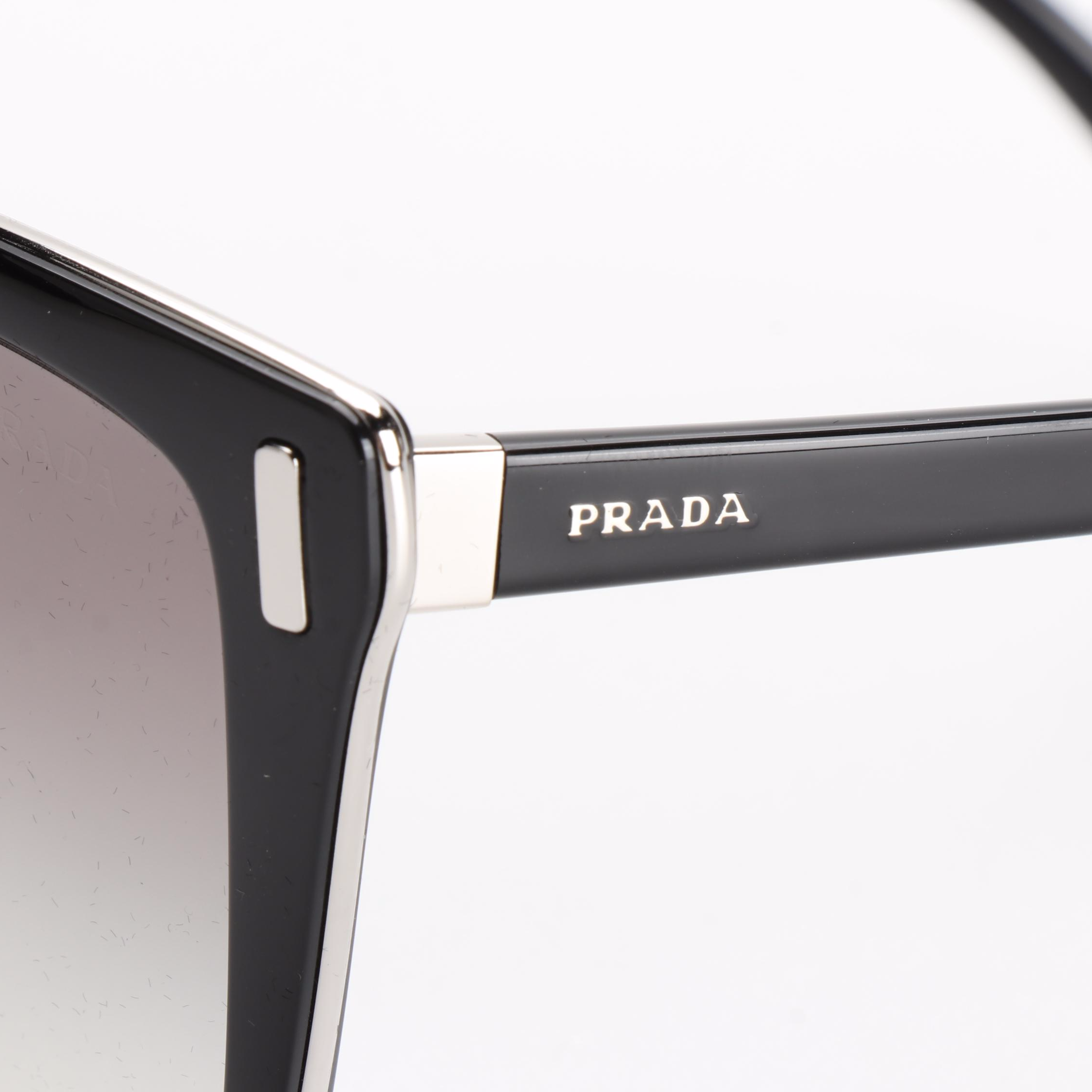 Prada SPR56T Butterfly Black/Metal Sunglasses with Box and Case