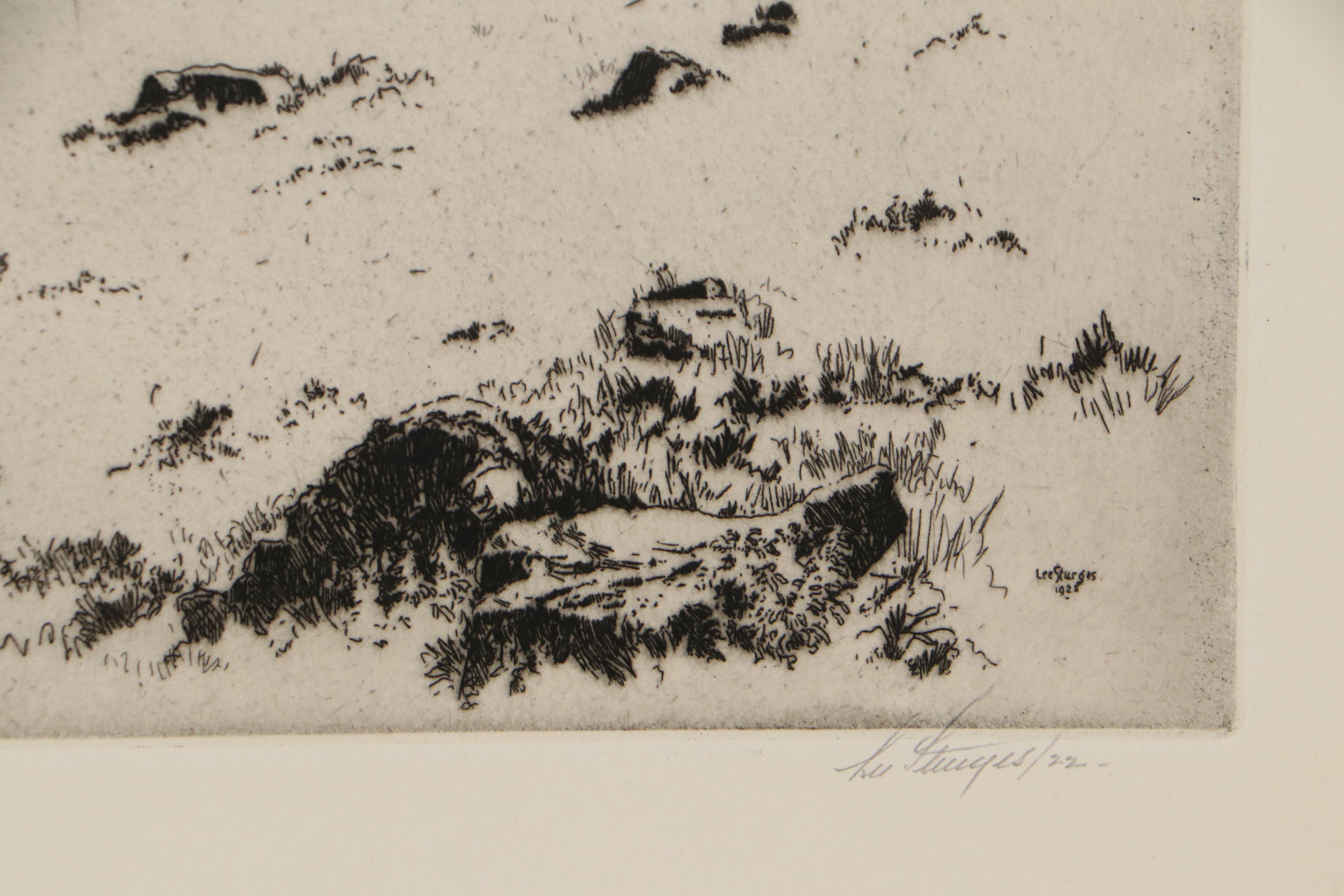 Lee Sturges Etchings Including "Stark's Peak, Glacier Park, Rocky Mountains"