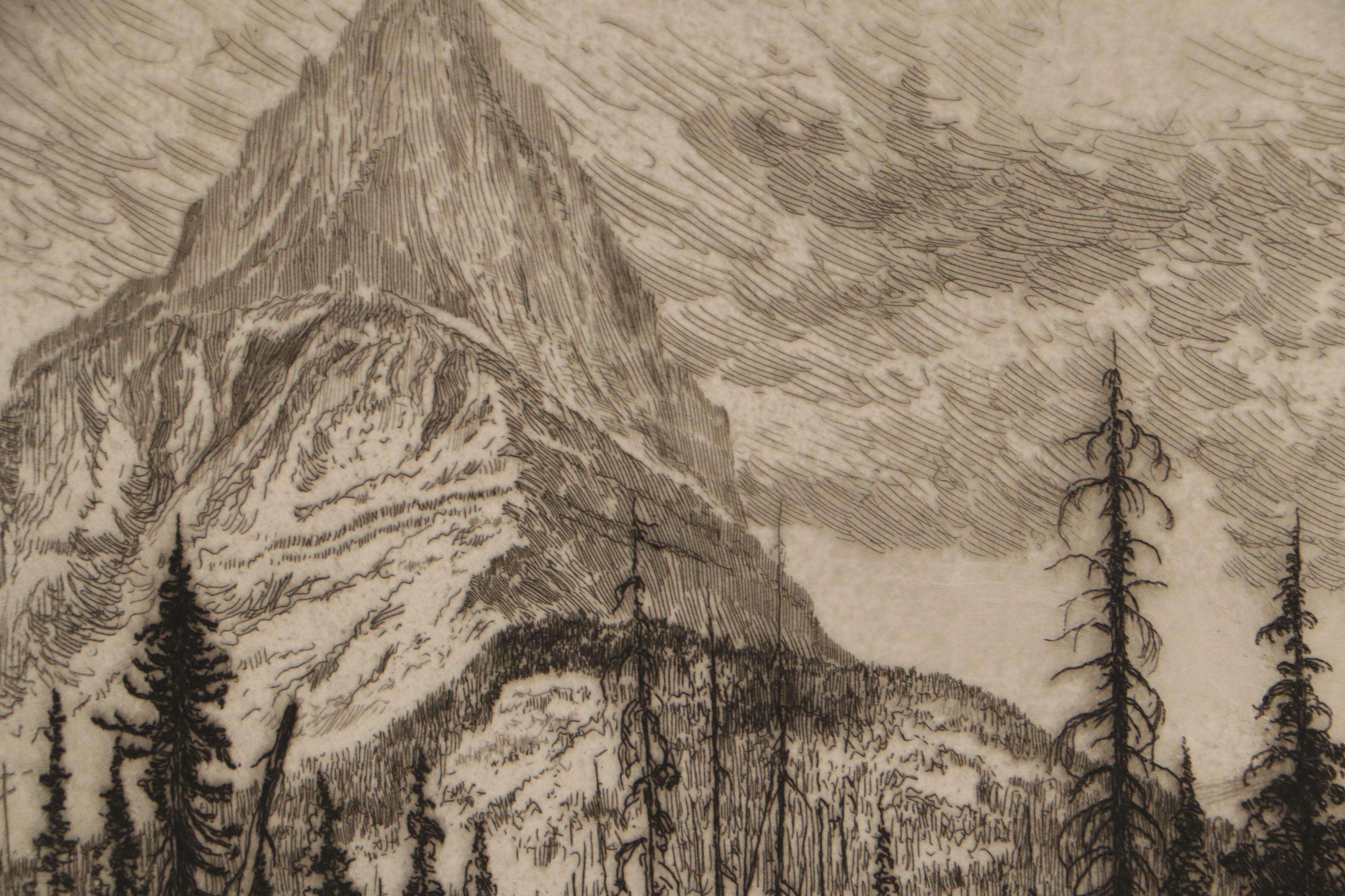 Lee Sturges Etchings Including "Stark's Peak, Glacier Park, Rocky Mountains"