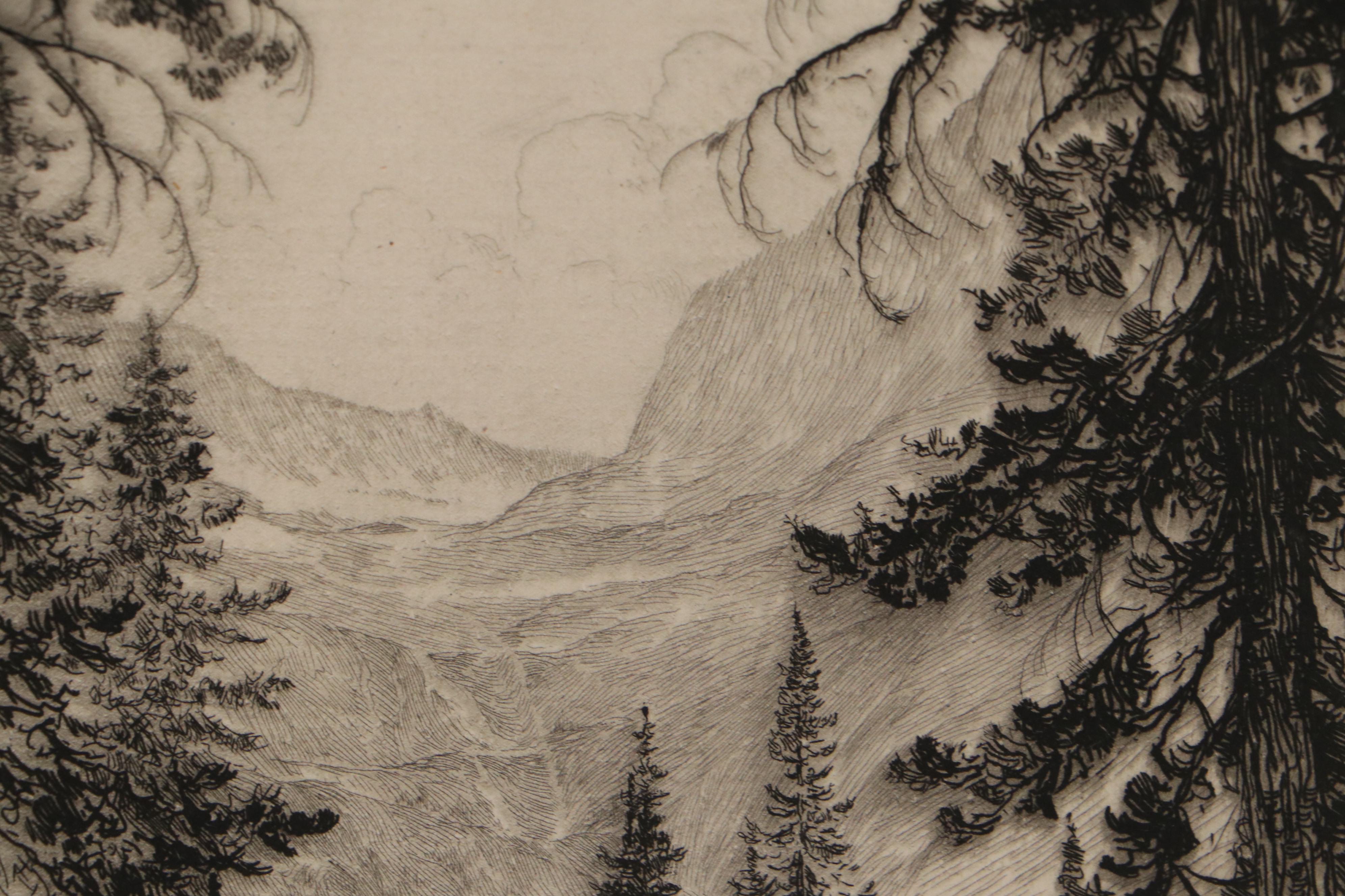 Lee Sturges Etchings Including "Stark's Peak, Glacier Park, Rocky Mountains"